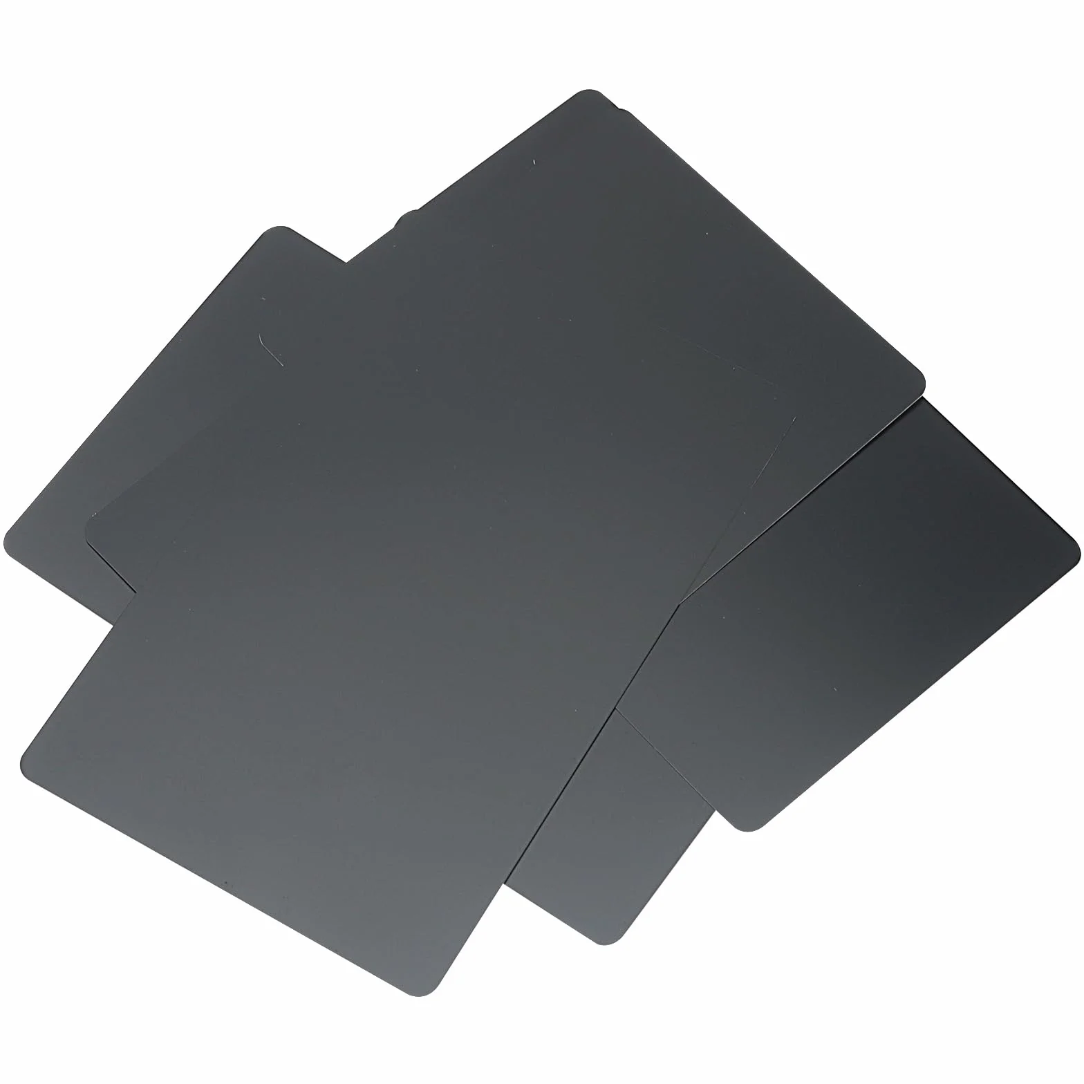 Cartes de Visite Personnalisées en Aluminium Vierges Lot de 100 - 86 x 54 x 0,21 mm - Métal Noir