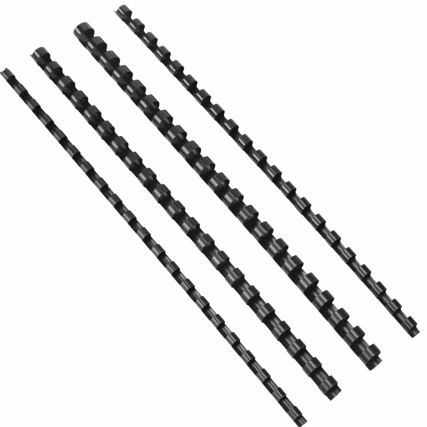 QWORK Pack de 200 Peignes de Reliure A4, 21 Anneaux, Tailles 6/8/10/12 mm, 20-80 Feuilles