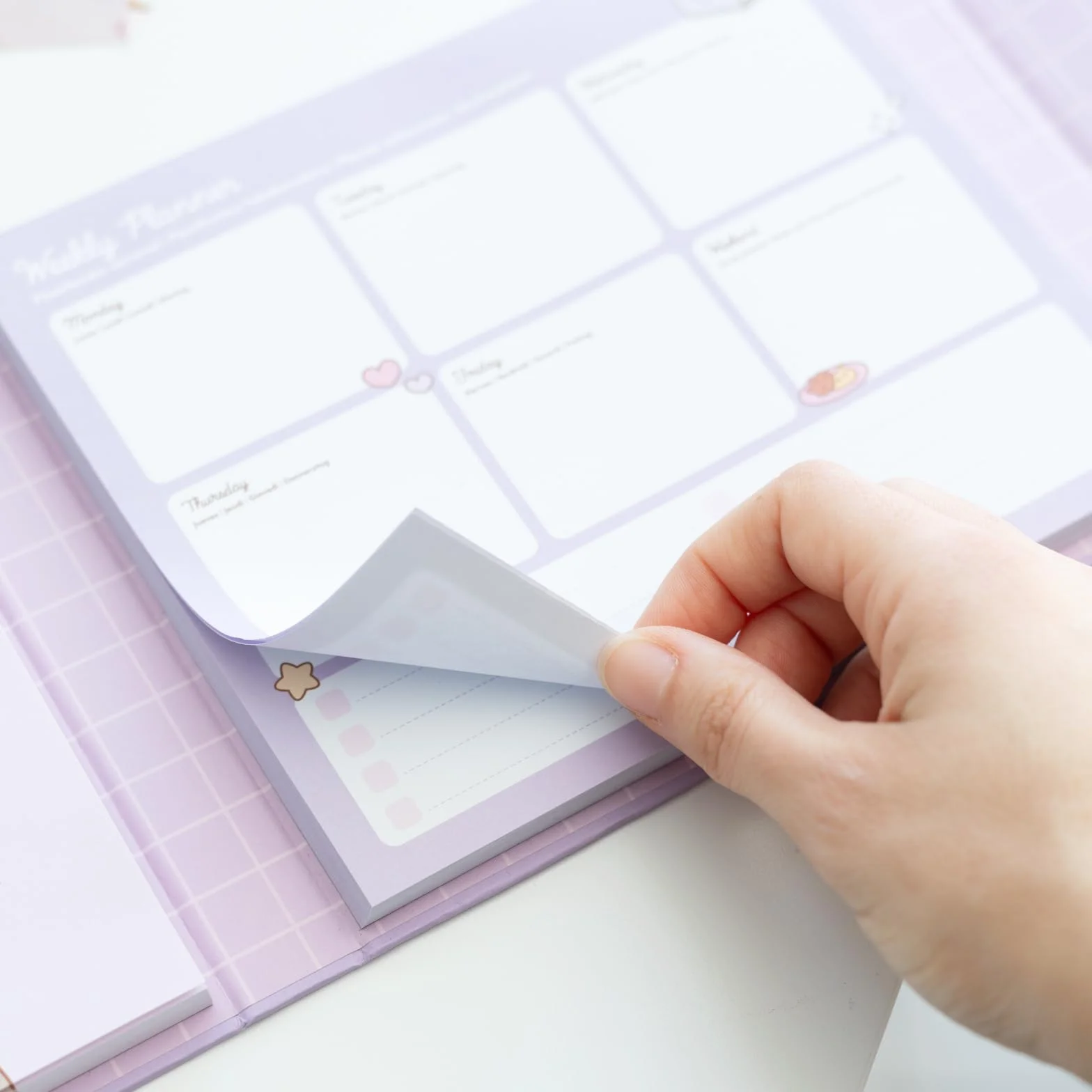 Grupo Erik Pusheen Set Bloc Notes Semainier Planner Hebdomadaire Notes Adhésives Papeterie Bureau