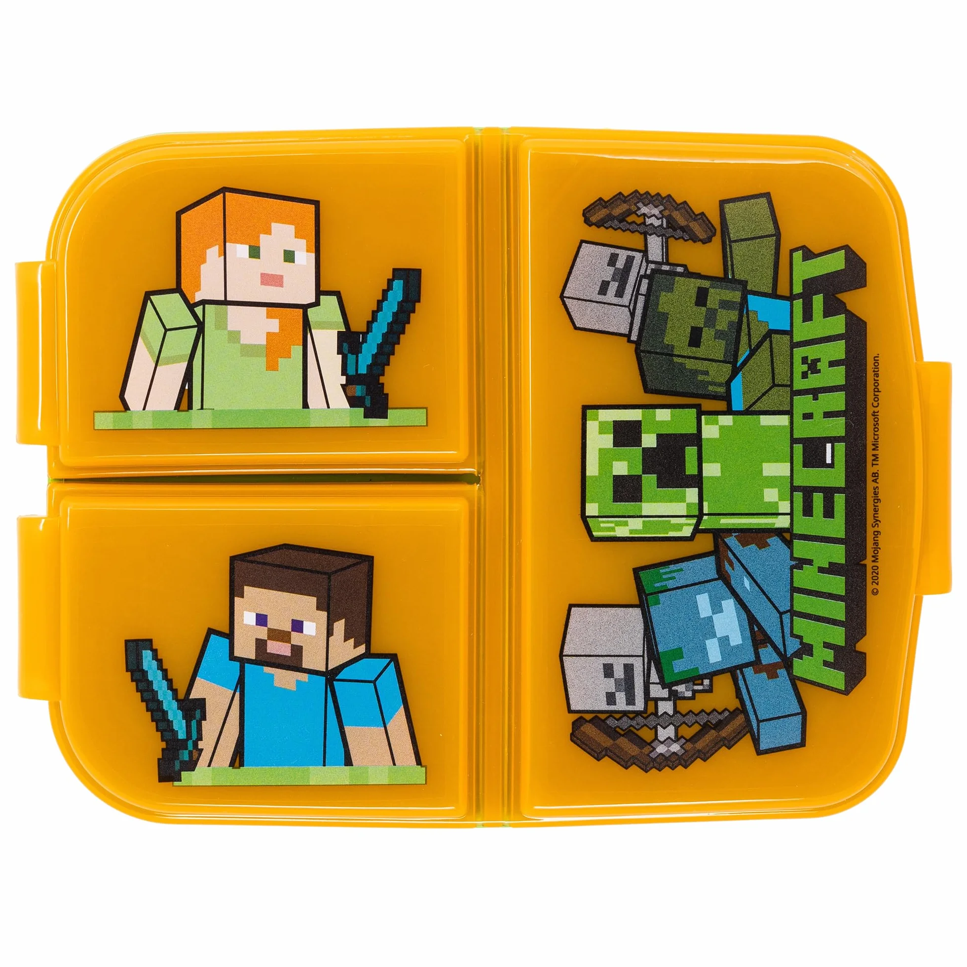 STOR Boîte à Sandwich Minecraft Enfant 3 Compartiments 2156ml - Lunch Box Scolaire sans BPA