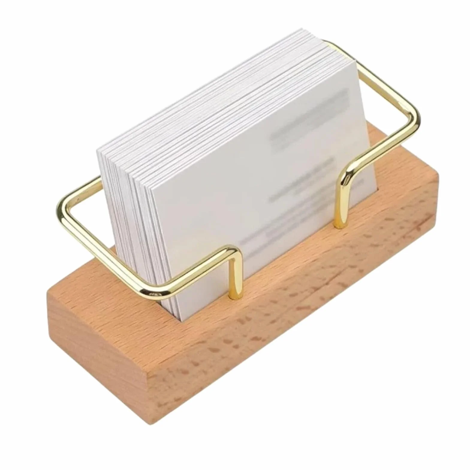 Porte-cartes de visite en bois grande capacité pour bureau réception magasin (Black walnut)