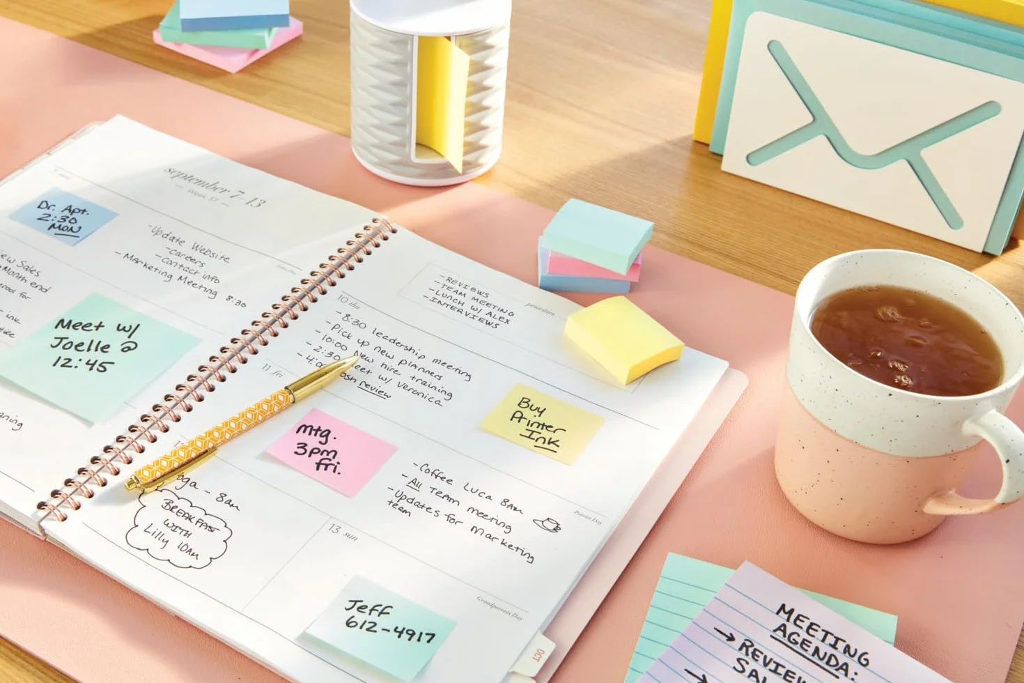 Post-it Notes Autocollantes, Pack Promo 12 Blocs, 100 Feuilles par Bloc, 38 mm x 51 mm, Jaune Pastel
