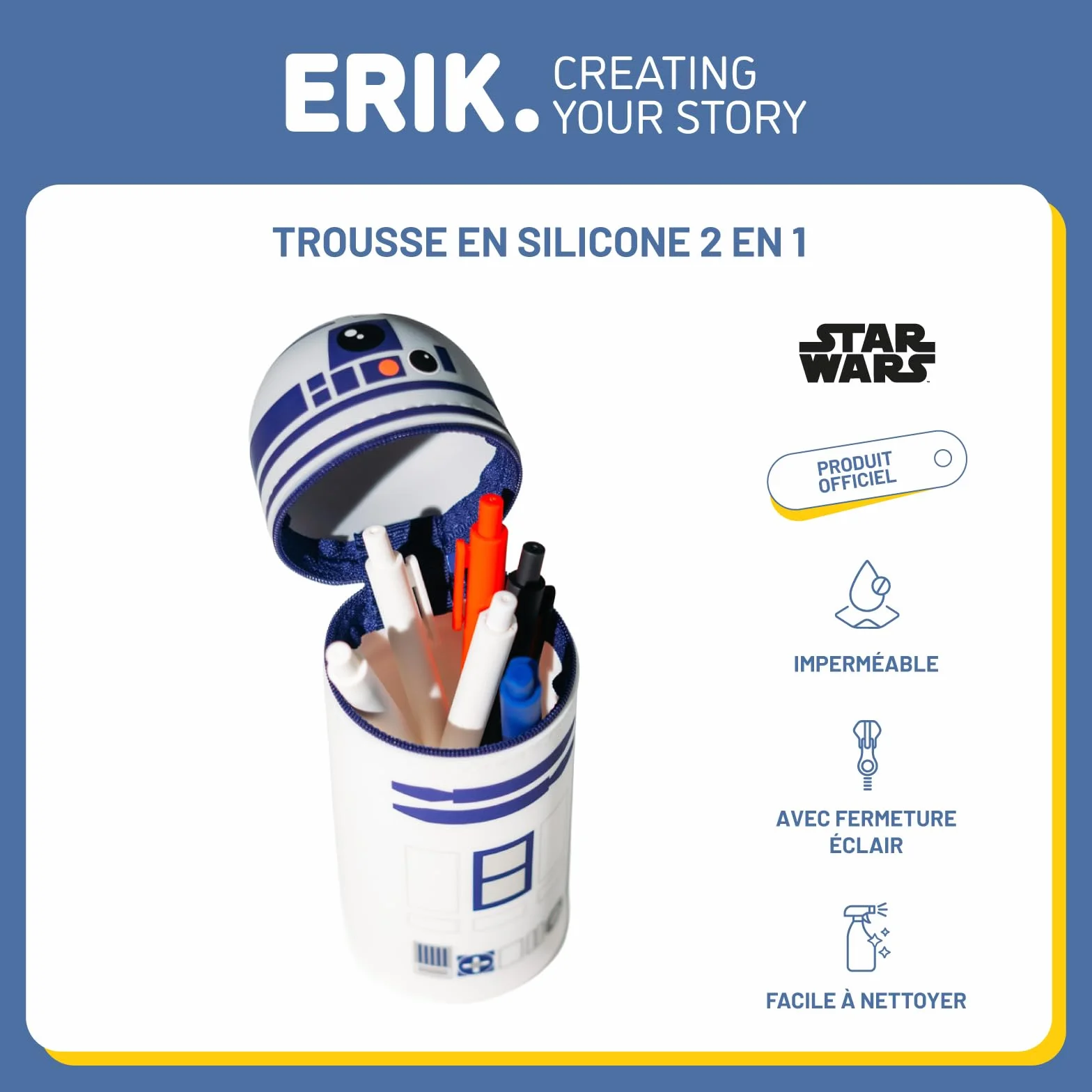 Grupo Erik Trousse 3D Star Wars Silicone Extensible Fournitures Scolaires