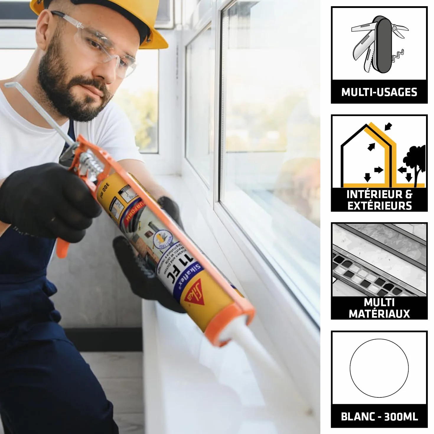 Sikaflex 11 FC Purform Blanc Mastic joint colle multi-usages 300 ml