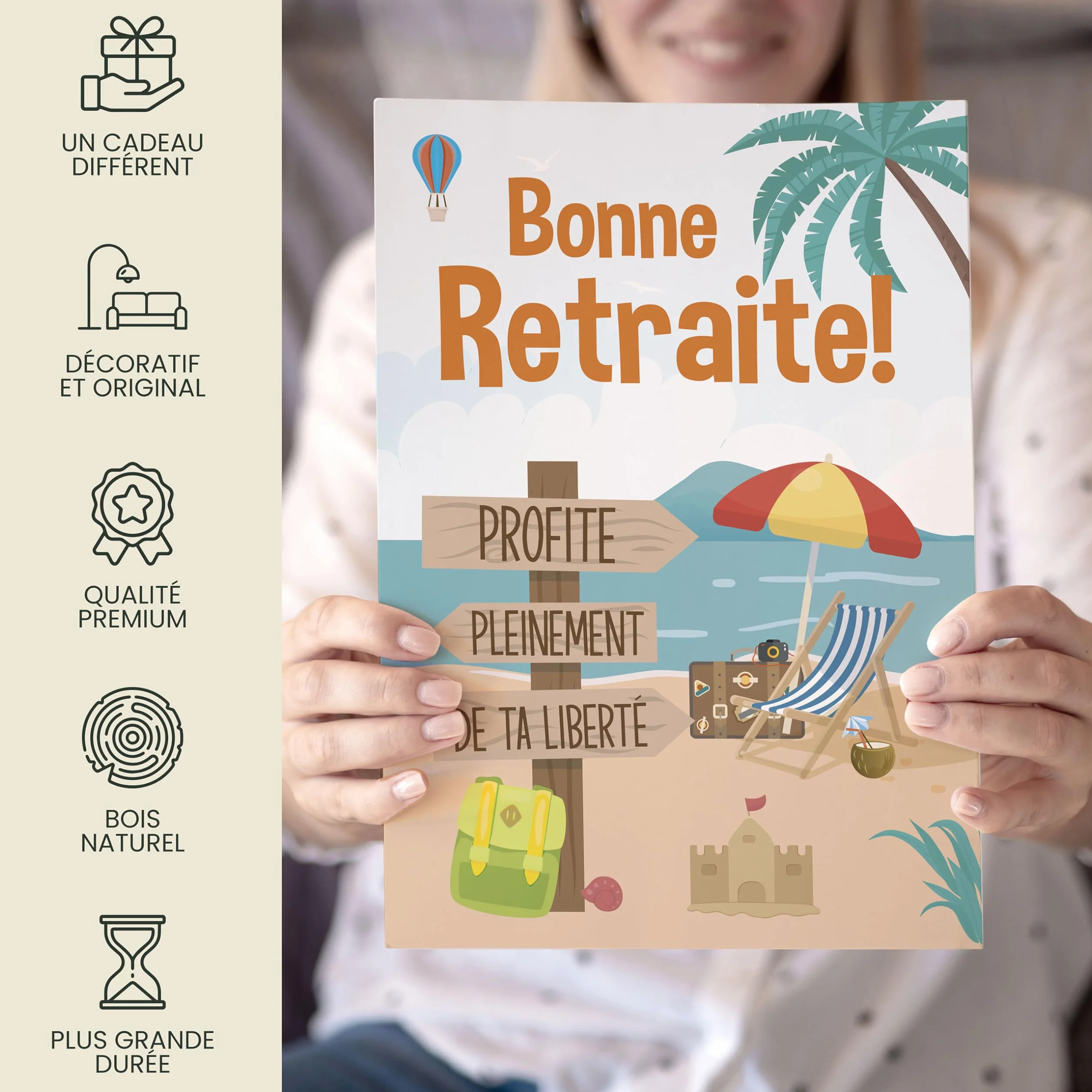 CONTRAXT Carte Joyeuse Retraite 42x30 cm Grande carte de signatures Cadeau original pour collègues