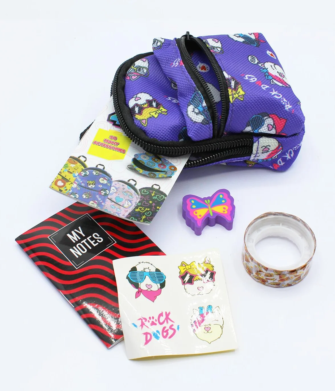 Joy Toy Mini Sac à Dos 5 Articles de Papeterie 9 x 5 cm Multicolore