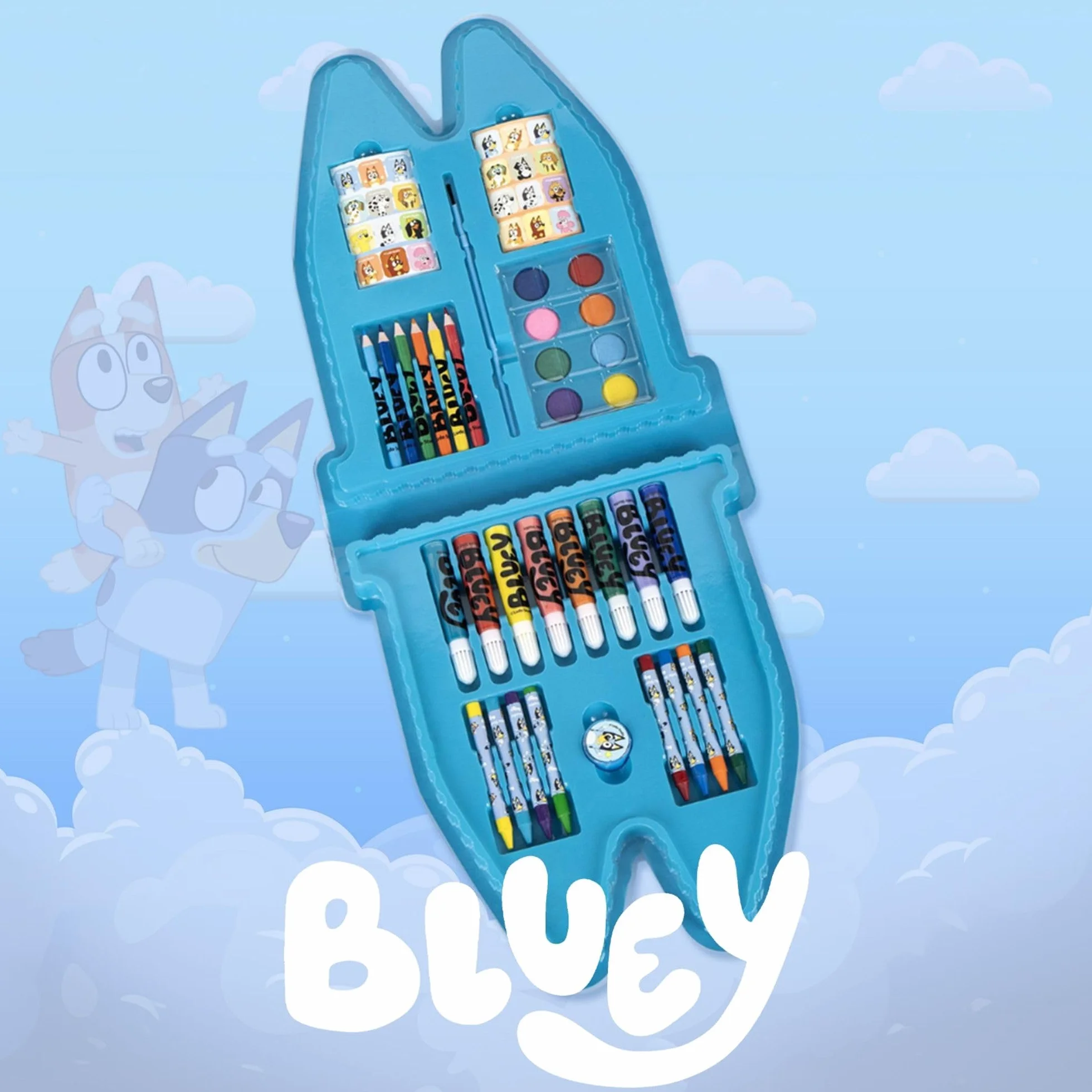 Coffret de papeterie Bluey officiel - Trousse scolaire design original pour rentrée garçons filles