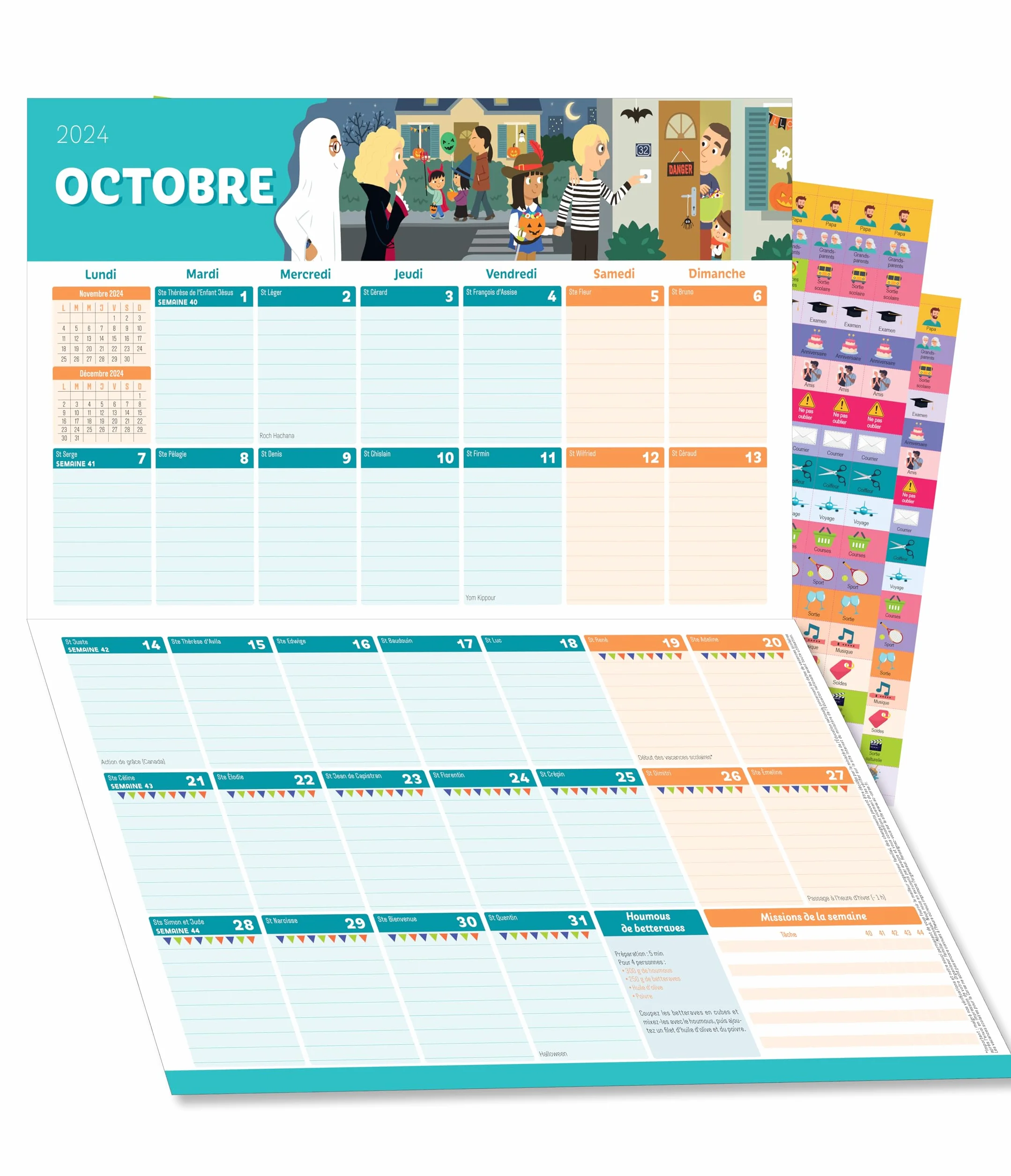Mémoniak Organiseur Familial 2025 Calendrier Mensuel Septembre 2024 Décembre 2025