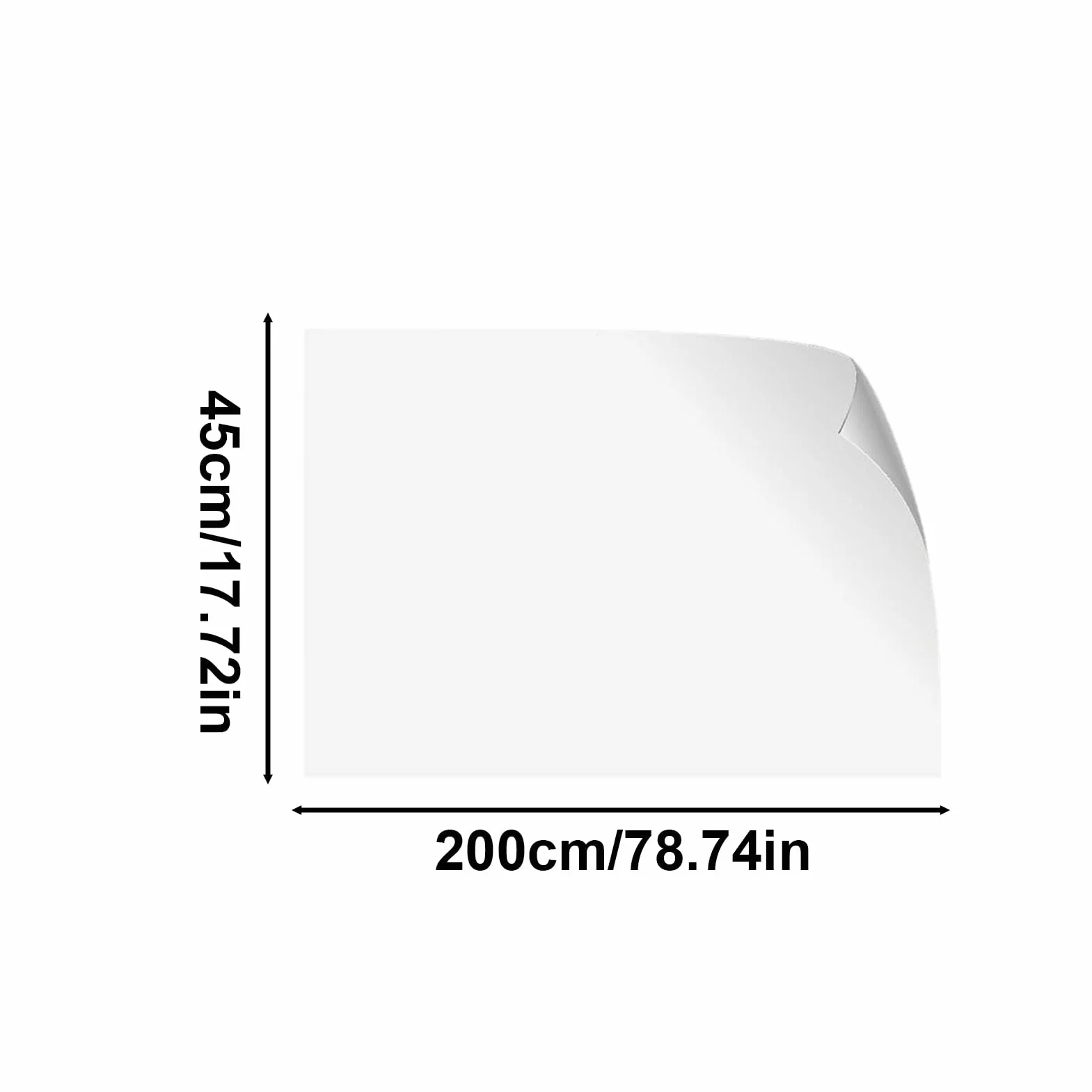 Rouleau d'autocollant en papier blanc 1000 cm | Papier tableau blanc auto-adhésif effaçable à sec | Rouleau PP imperméable adhérence électrostatique