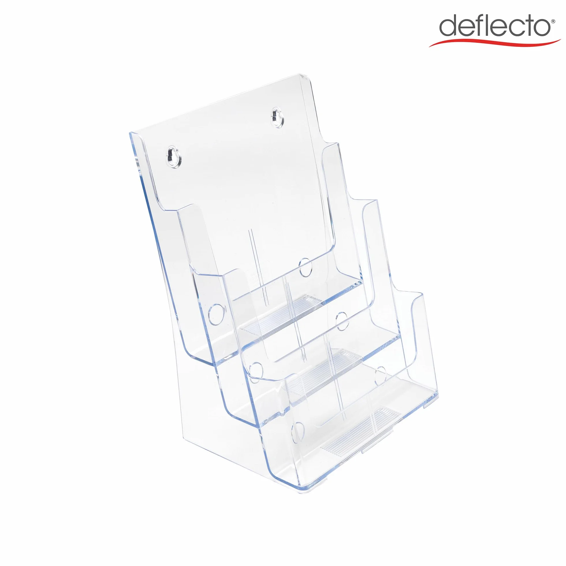 Deflecto Lot de 2 Porte-documents A4 Portrait 3 Niveaux Présentoir Incliné Multi-Poches