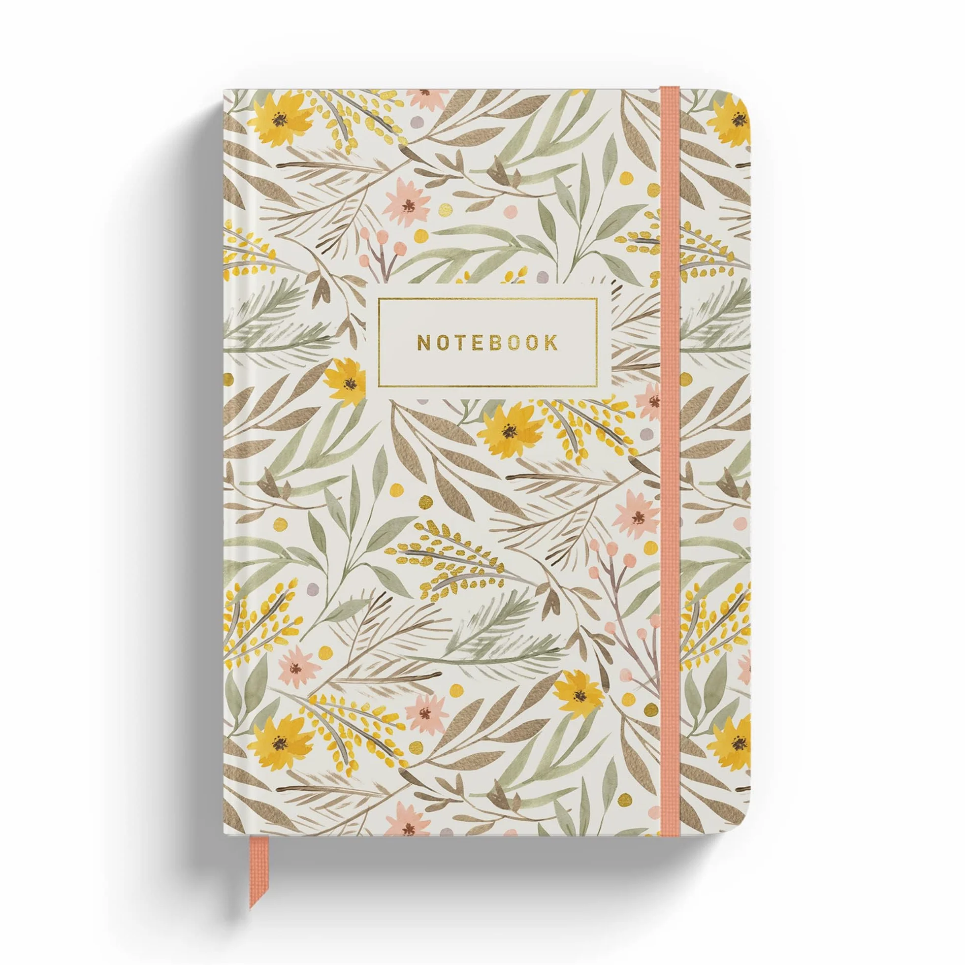 Carnet Rileys & Co Journal ligné 20,3 x 15,2 cm Couverture en feuille d'or 240 pages Couverture rigide Floral