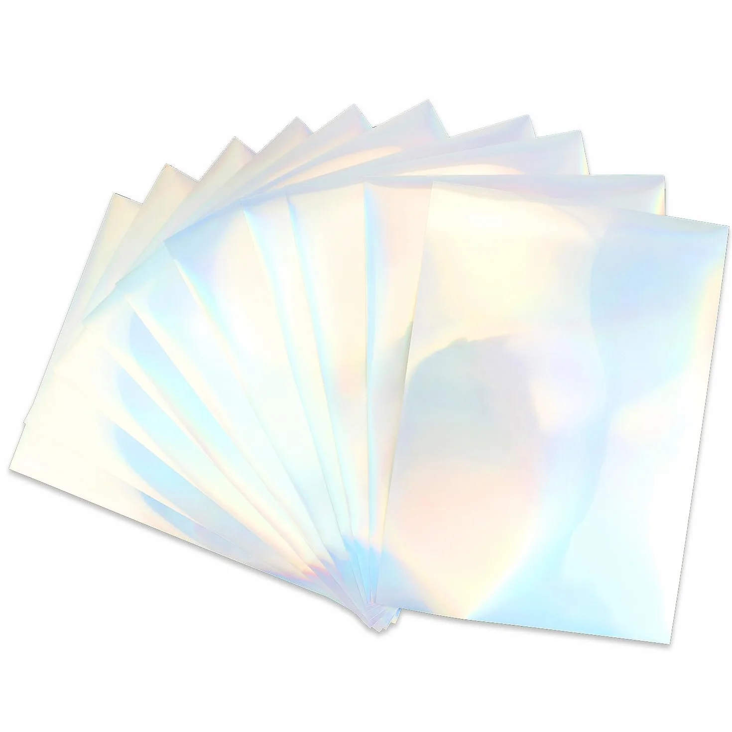 QWORK 20 Feuilles Papier Holographique Imprimable A4 Autocollant Vinyle Imperméable pour Imprimante Jet d'Encre Laser 210x297 mm