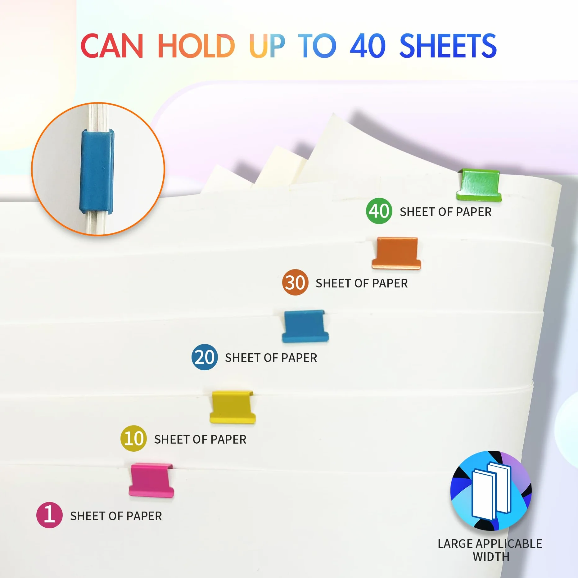 Distributeur de pinces créatif rechargeable, avec 100 clips, pour bureau maison école (Bleu/blanc)