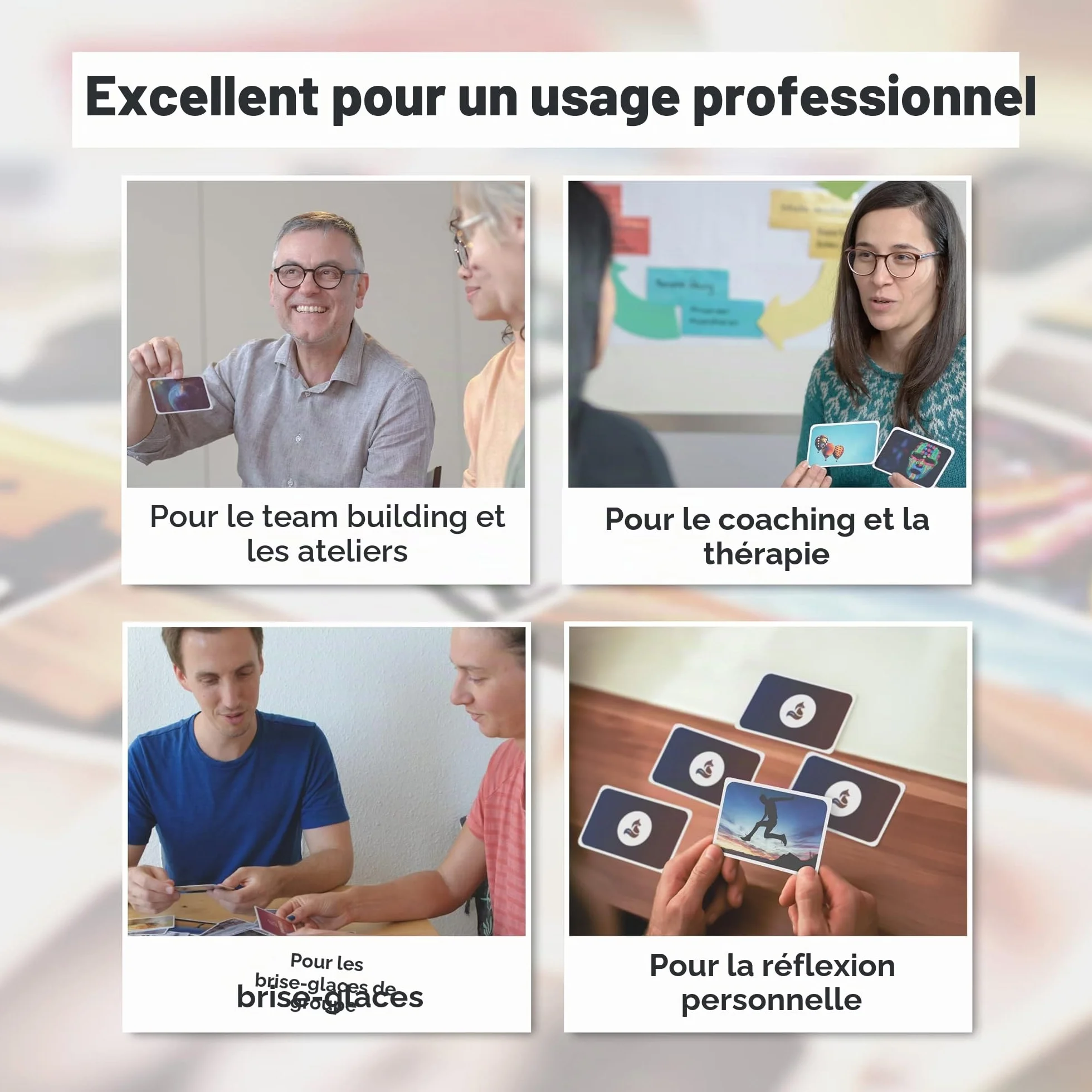 Cartes de coaching Mondes sentimentaux | 52 cartes d'image pour thérapie et intelligence émotionnelle