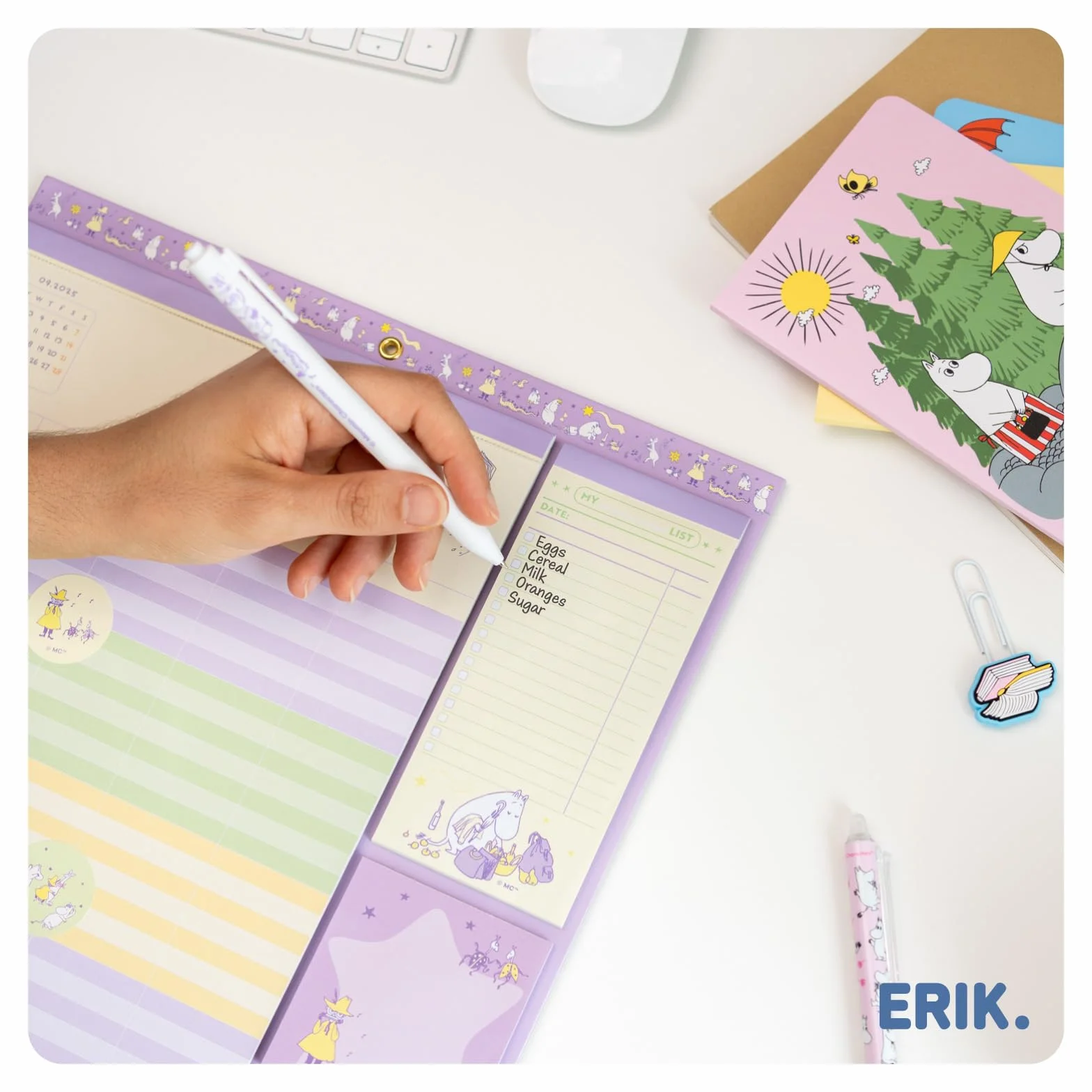 Grupo Erik Calendrier Magnetique Frigo Moomin Septembre 2025 Décembre 2026 Planificateur Mensuel 16 mois Calendrier Familial