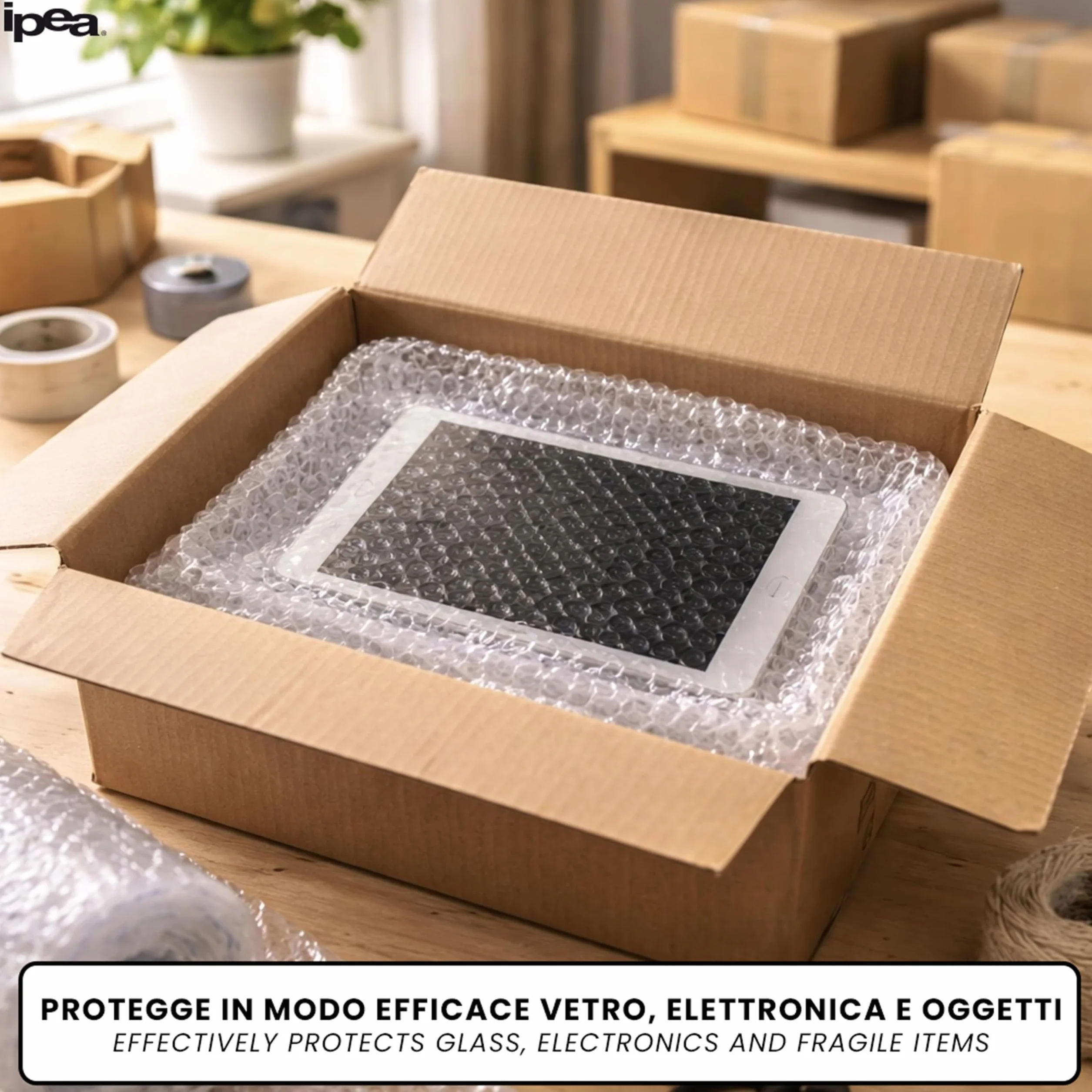 IPEA Rouleau Papier Film à Bulles 20 Mètres x 30 cm 55 g/m² pour Emballage et Protection