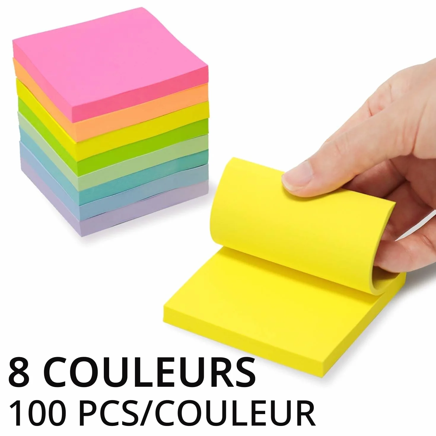 AiTodos Sticky Notes 800pcs 8 Couleurs Marquer Pages Surligner
