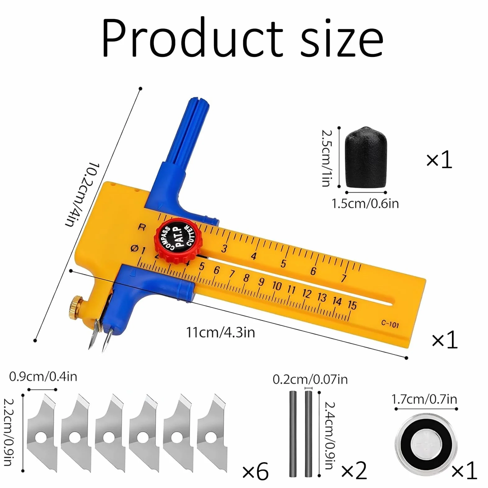 Coupe-cercle pour papier, traceur circulaire, coupe-rond plastique et laiton