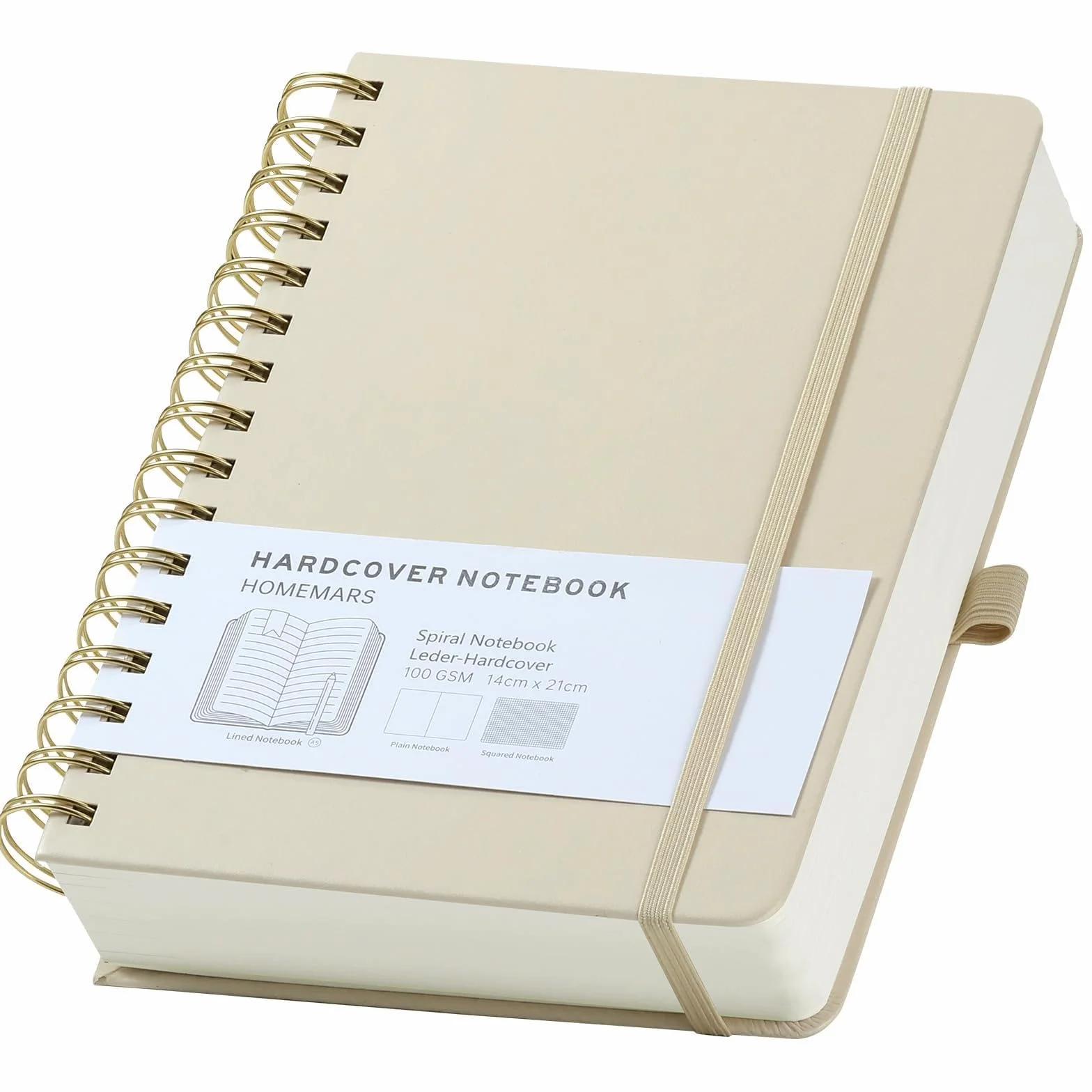 Cahier A5 Quadrillé 300 Pages 100 g/m² 14,8 x 21 cm Couverture Cuir HOMEMARS