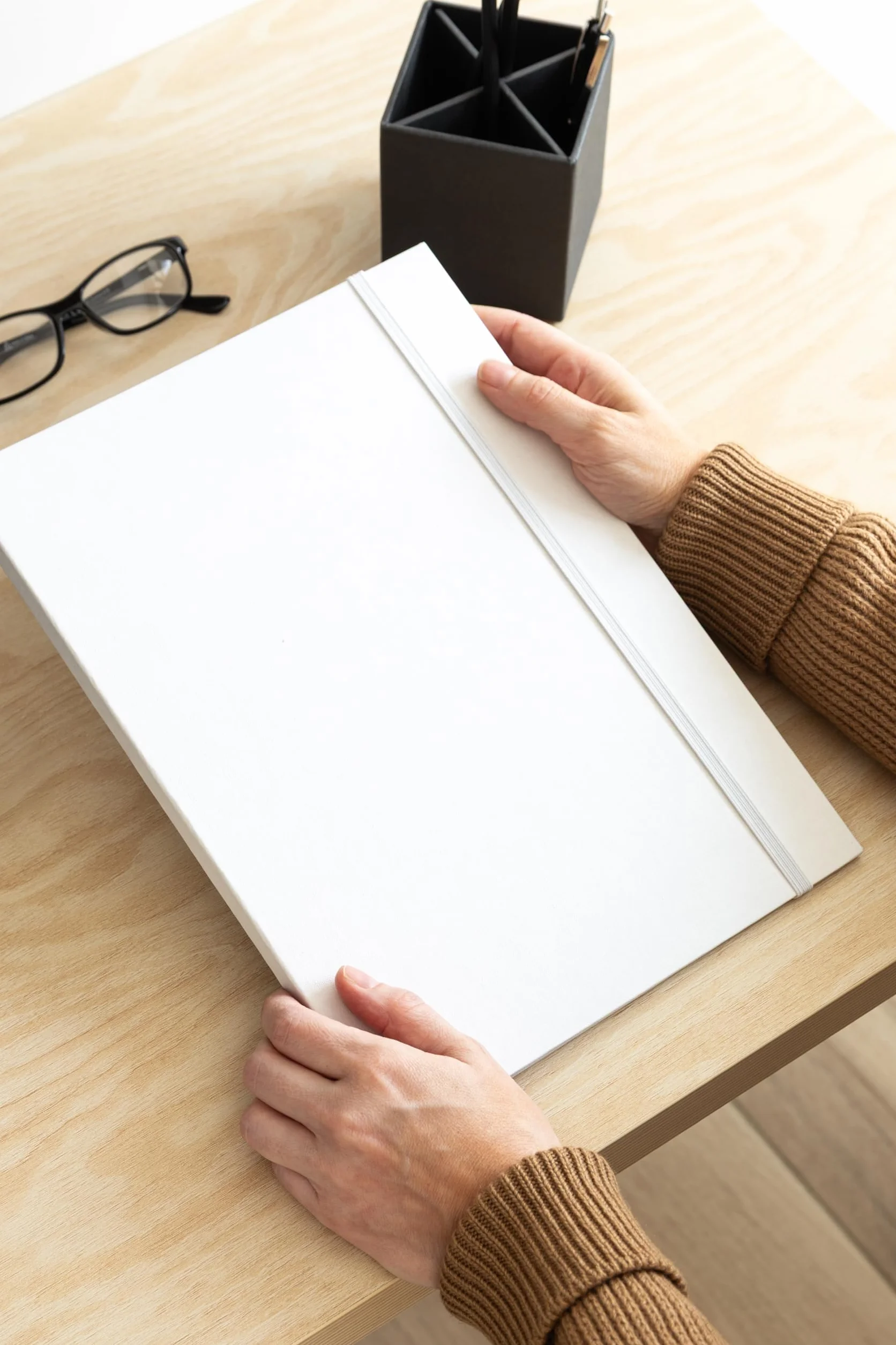 BIGSO PAULINA Porte-documents A4 avec élastique en panneau de fibres et papier Blanc