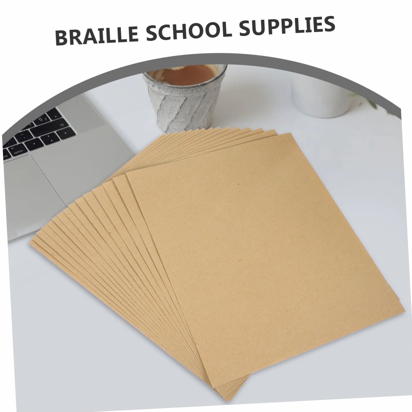 Feuilles Décriture pour Aveugles 15 Pièces Papier Cartonné 30 cm Kaki
