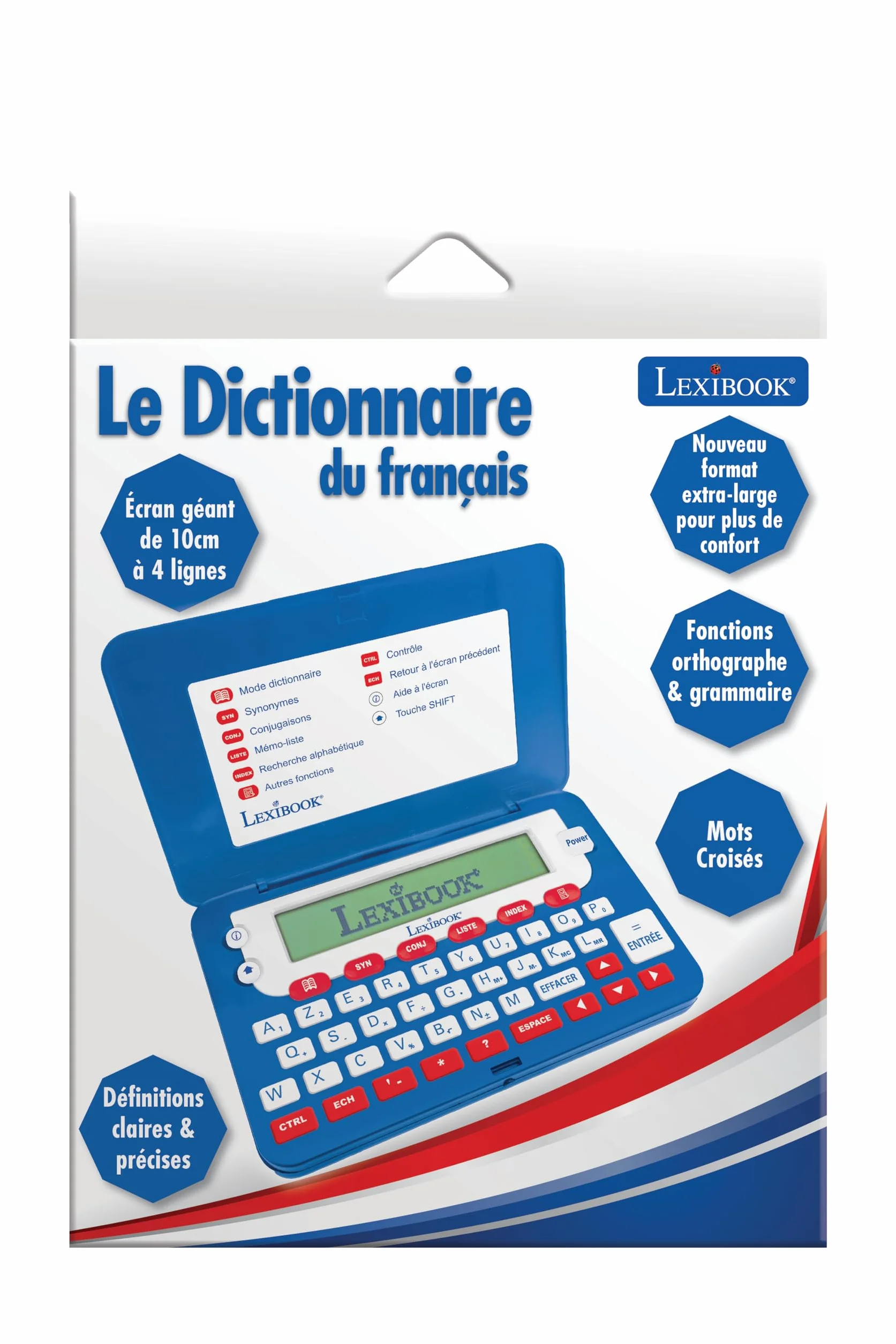 Lexibook D660FR Dictionnaire électronique de Poche Français, Écran 10 cm 4 Lignes, Bleu
