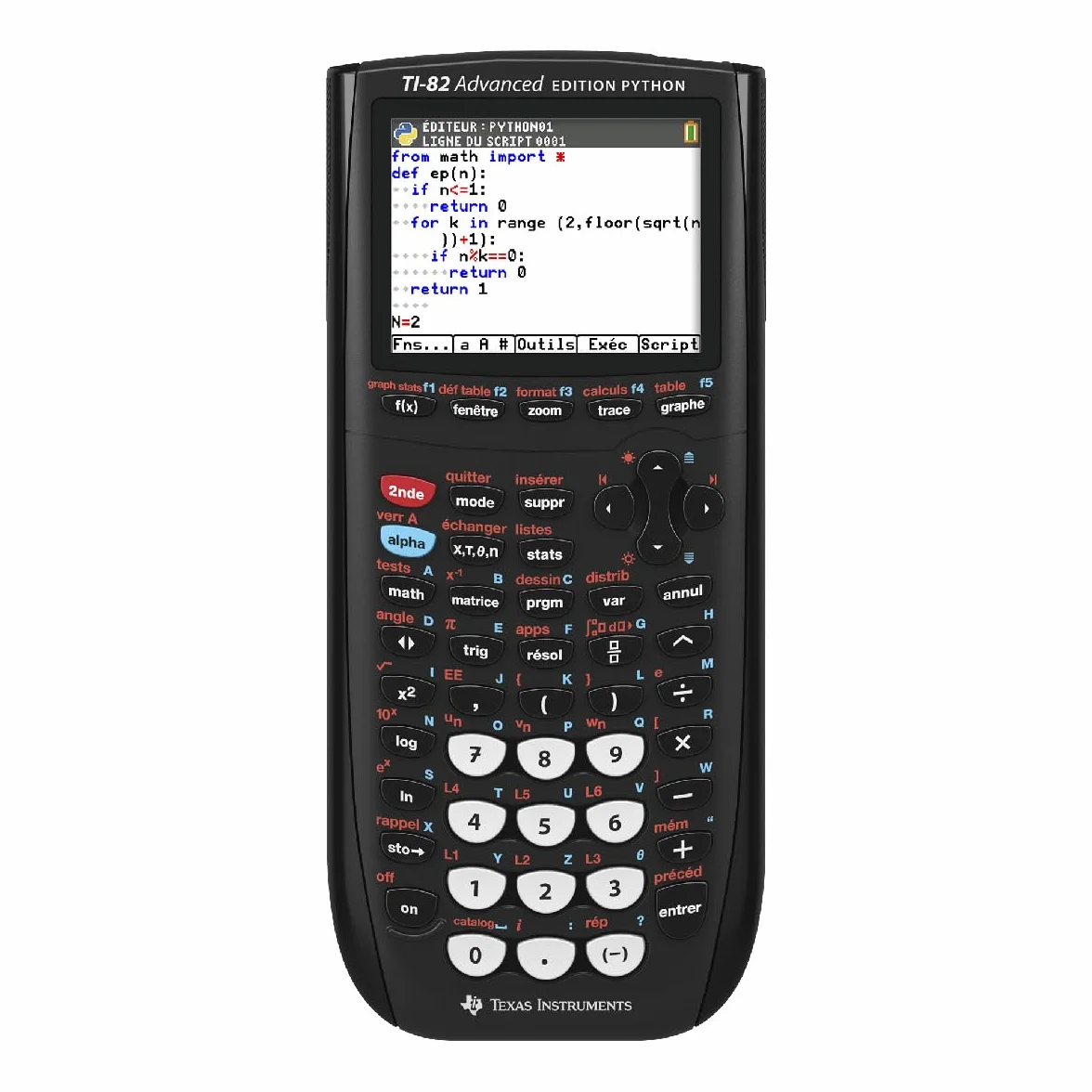 Texas Instruments TI-82 Advanced Edition Python Calculatrice Graphique Noir