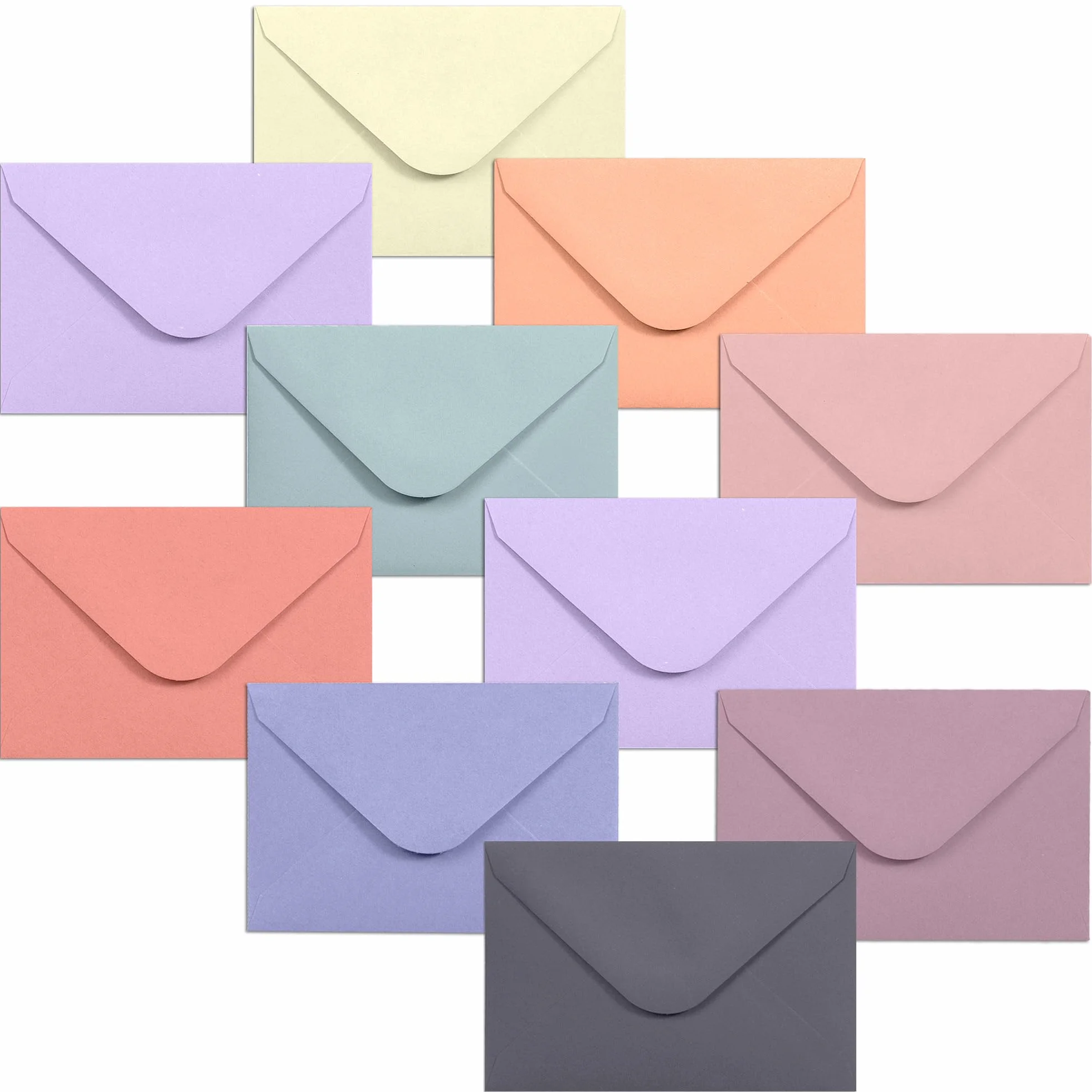 Lot de 100 mini enveloppes en papier 10 x 7 cm pastel pour cartes de visite