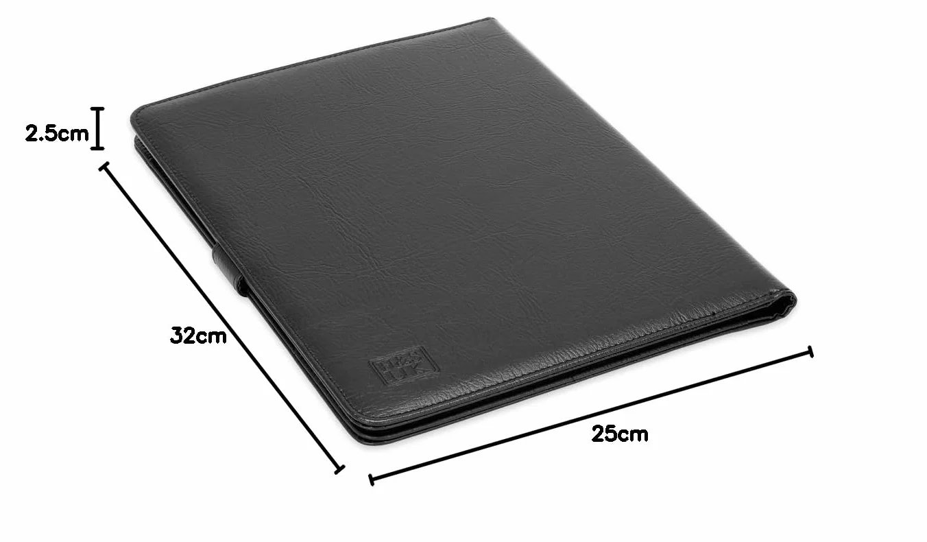 H & S A4 Porte-bloc Conférencier Bloc-notes Padfolio Legal Document Folio Coque Business simili cuir Sac Portefeuille Dépliant Presse papier