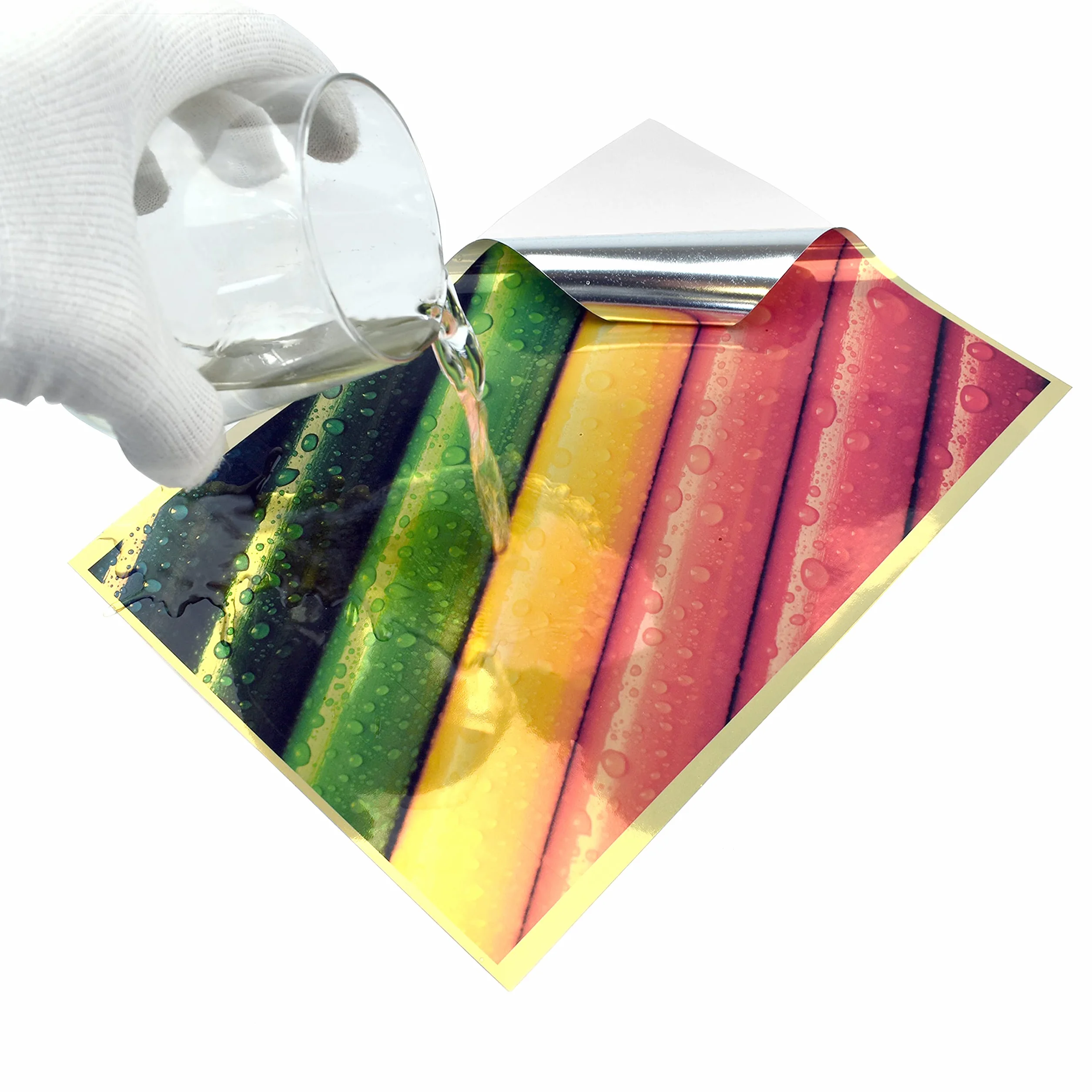 Papier autocollant vinyle doré brillant A4 imperméable pour imprimantes jet d'encre et laser 10 feuilles