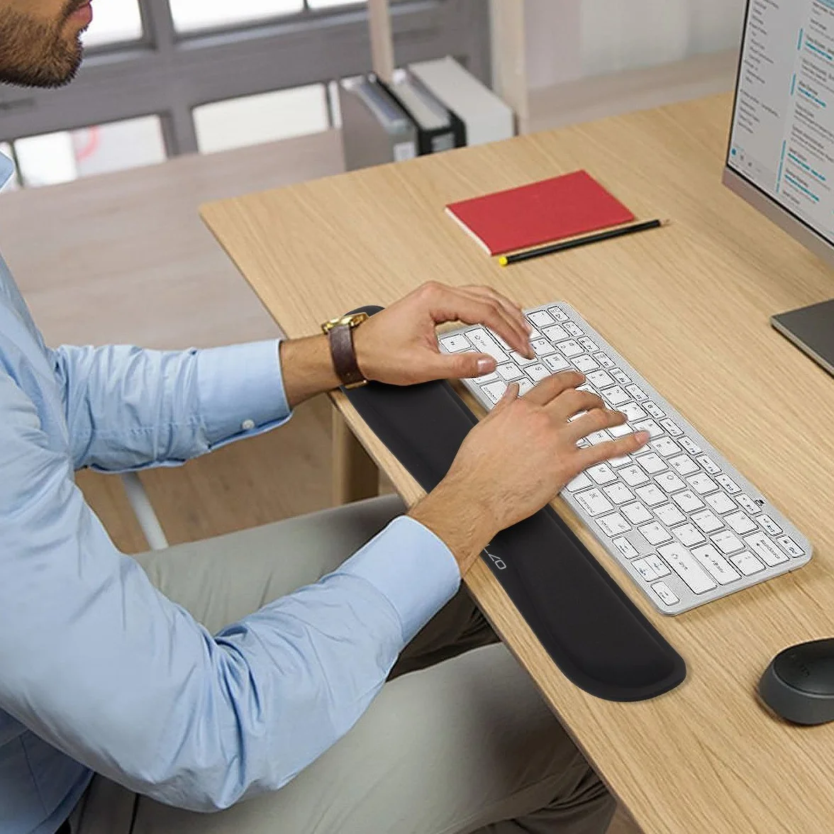 ELZO Clavier Repose-poignet Support, Pad avec Coussin Anti-dérapant, Mousse à mémoire, Ergonomique pour Ordinateur PC Portable Macbook