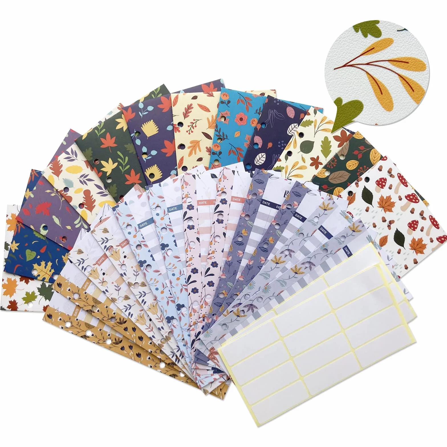 Enveloppes laminées florales avec pochettes pour espèces, portefeuille budgétaire, feuilles de classeur pour femme