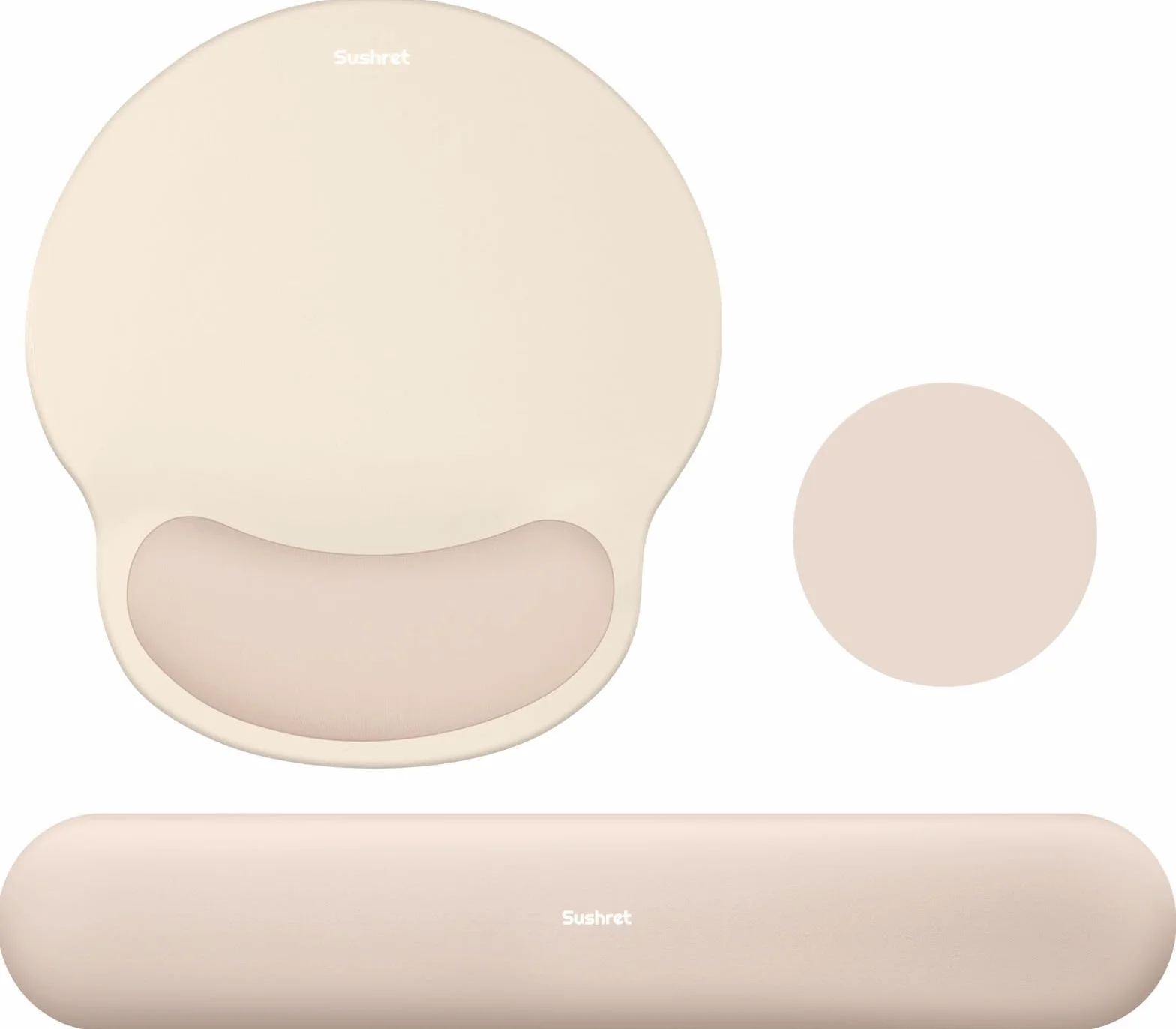 Sushret Tapis de Souris et Repose-Poignet Clavier, Ensemble 3-en-1 Ergonomique Gel Mémoire