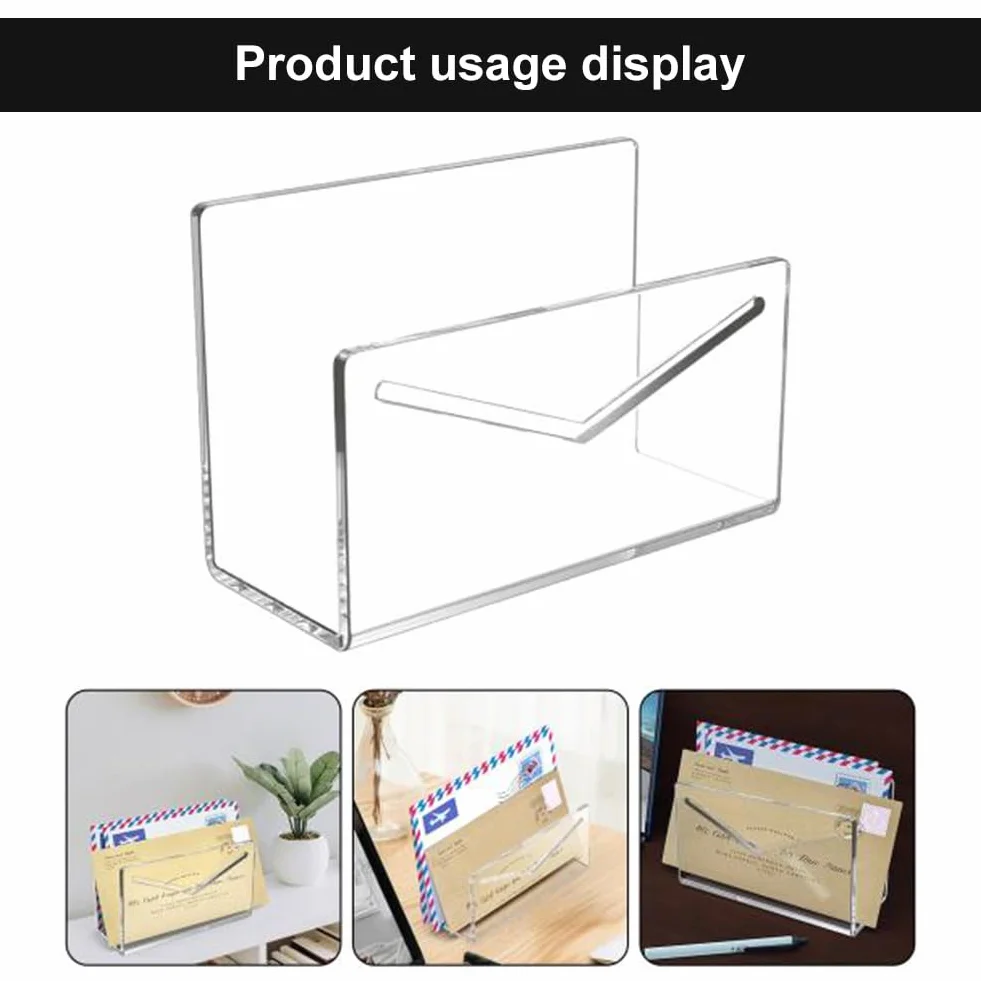 Porte-courrier en Acrylique Transparent Trieur de Courrier Portatif