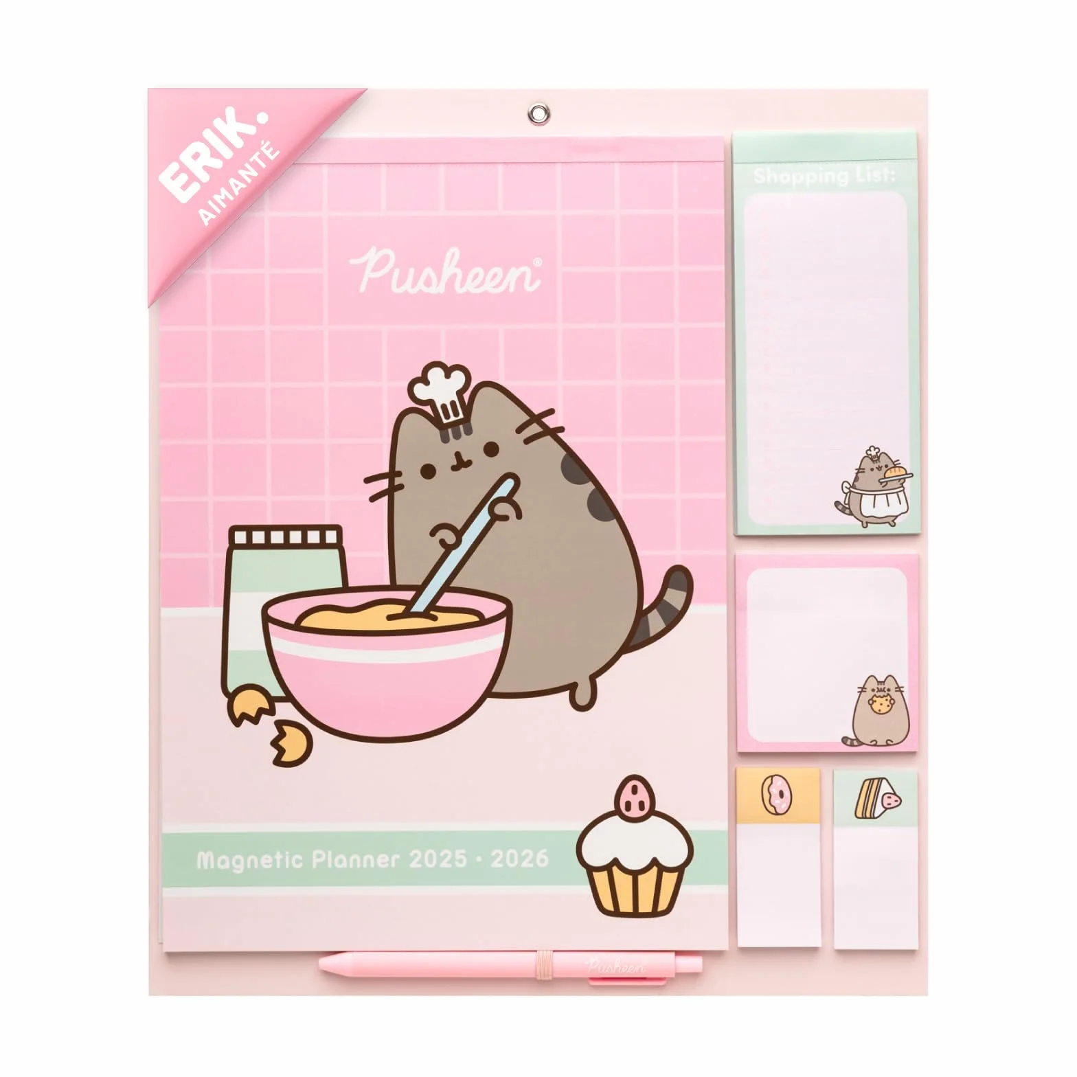 Grupo Erik Calendrier Magnétique Frigo Pusheen Septembre 2025 Décembre 2026 Planificateur Mensuel 16 mois Familial