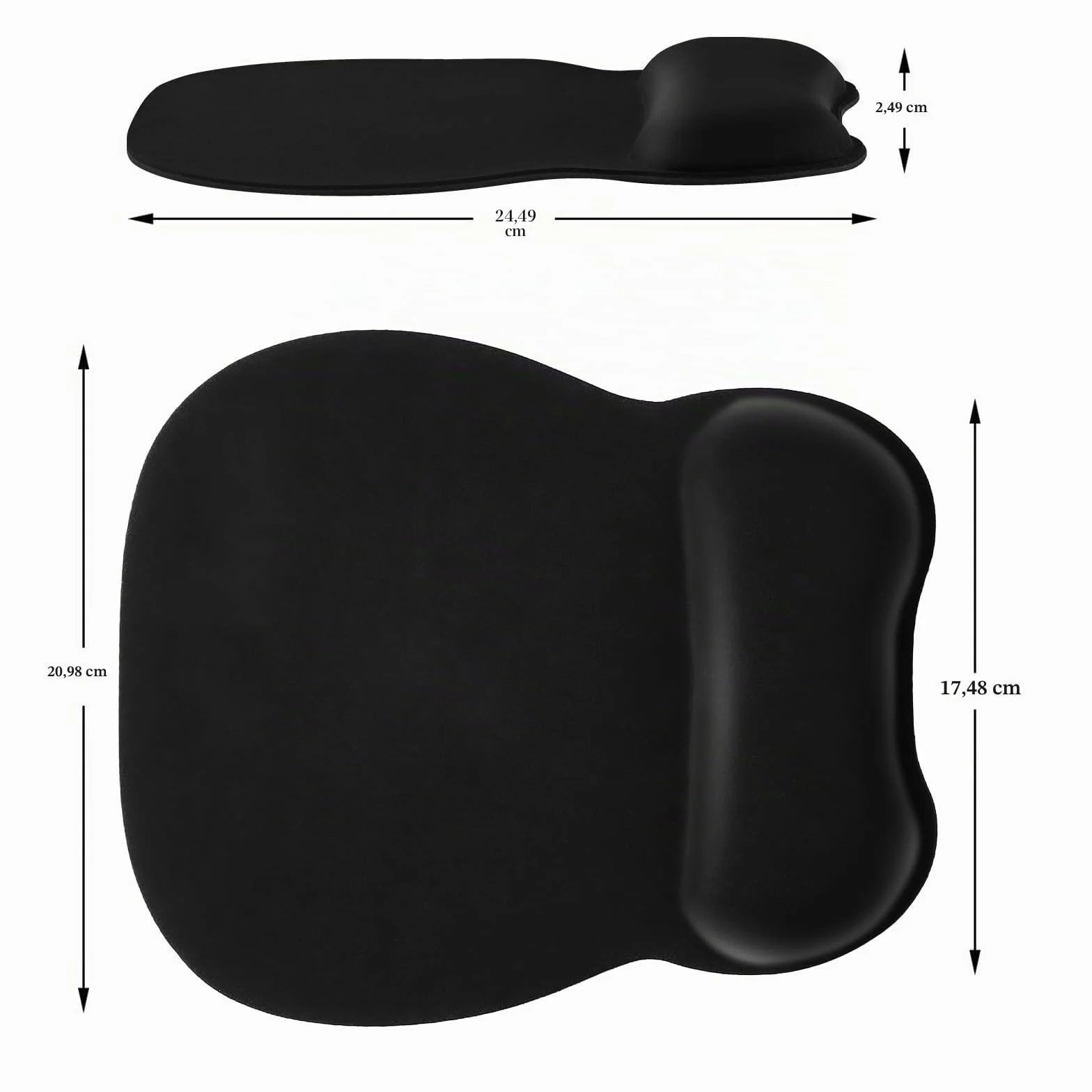 EooCoo Tapis de Souris Gaming avec Repose-Poignet Ergonomique, Surface Lisse, Base Antidérapante, Noir