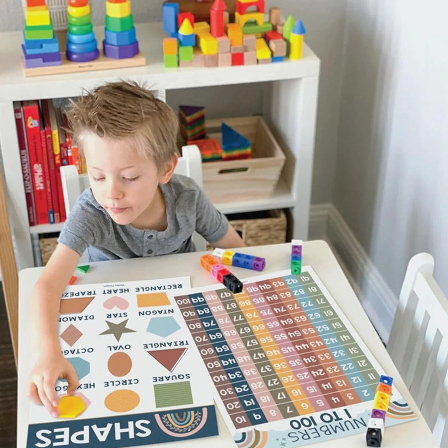 Affiches d'anglais pour salle de classe, Affiche éducative en anglais, 16x Affiches murales d'apprentissage, Matériel de préapprentissage, outils d'enseignement