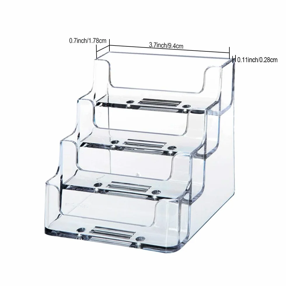 Présentoir de Carte de Visite Acrylique Transparent, Support pour 160 Cartes, Lot de 2