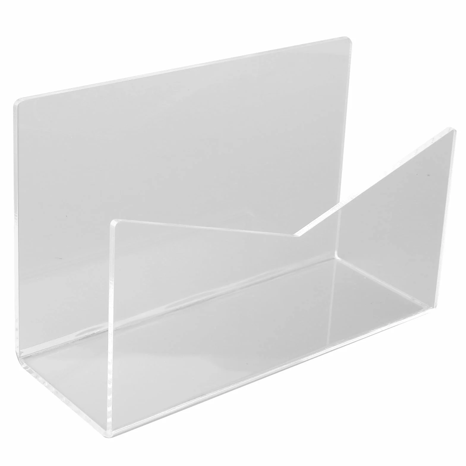 Porte-courrier en Acrylique Transparent pour Bureau, Support d'Enveloppe Autoportant