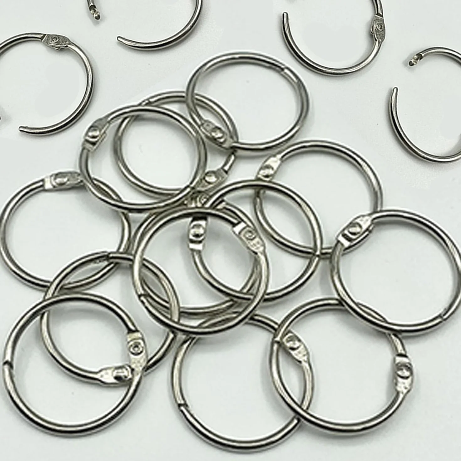 Anneaux de Reliure 20mm Métalliques Ouvrable pour Livre Classeur Scrapbooking