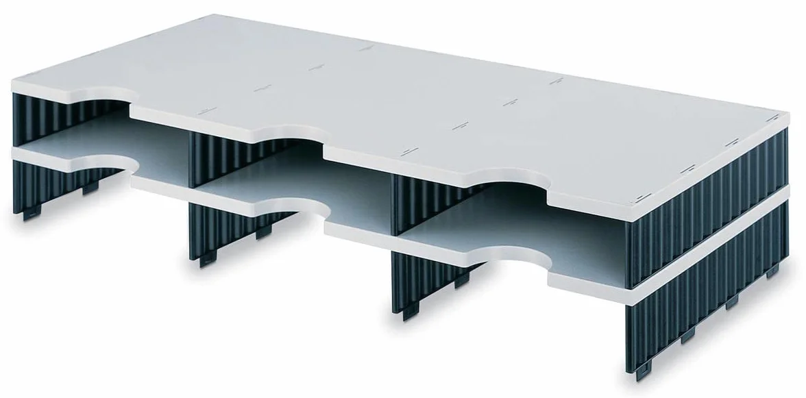 Styro Modular Sorting System Extension 6 Compartiments Gris Noir W723xD331xH153mm