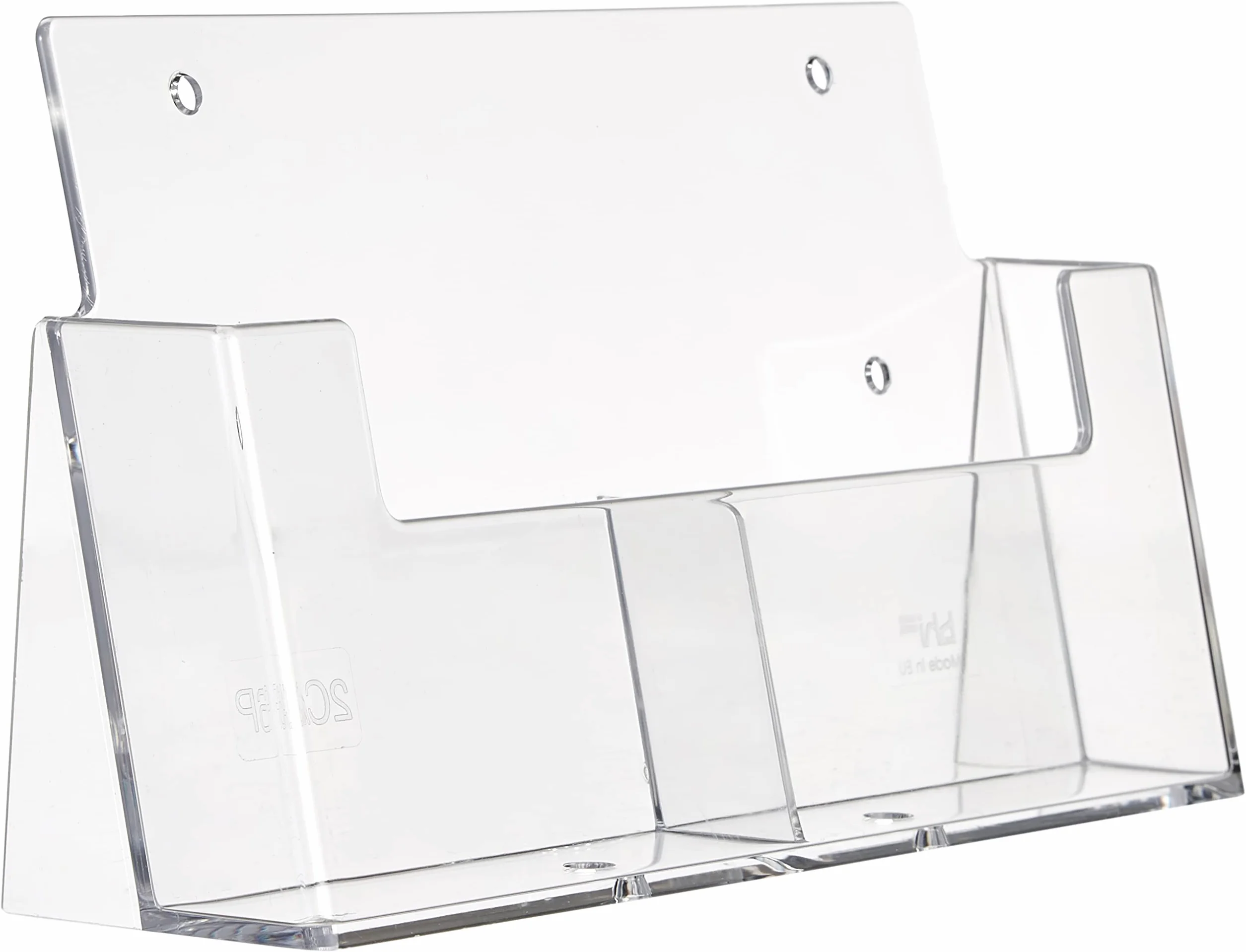 Taymar Porte-brochures 2 cases DIN A6 Présentoir de table pour flyers transparent