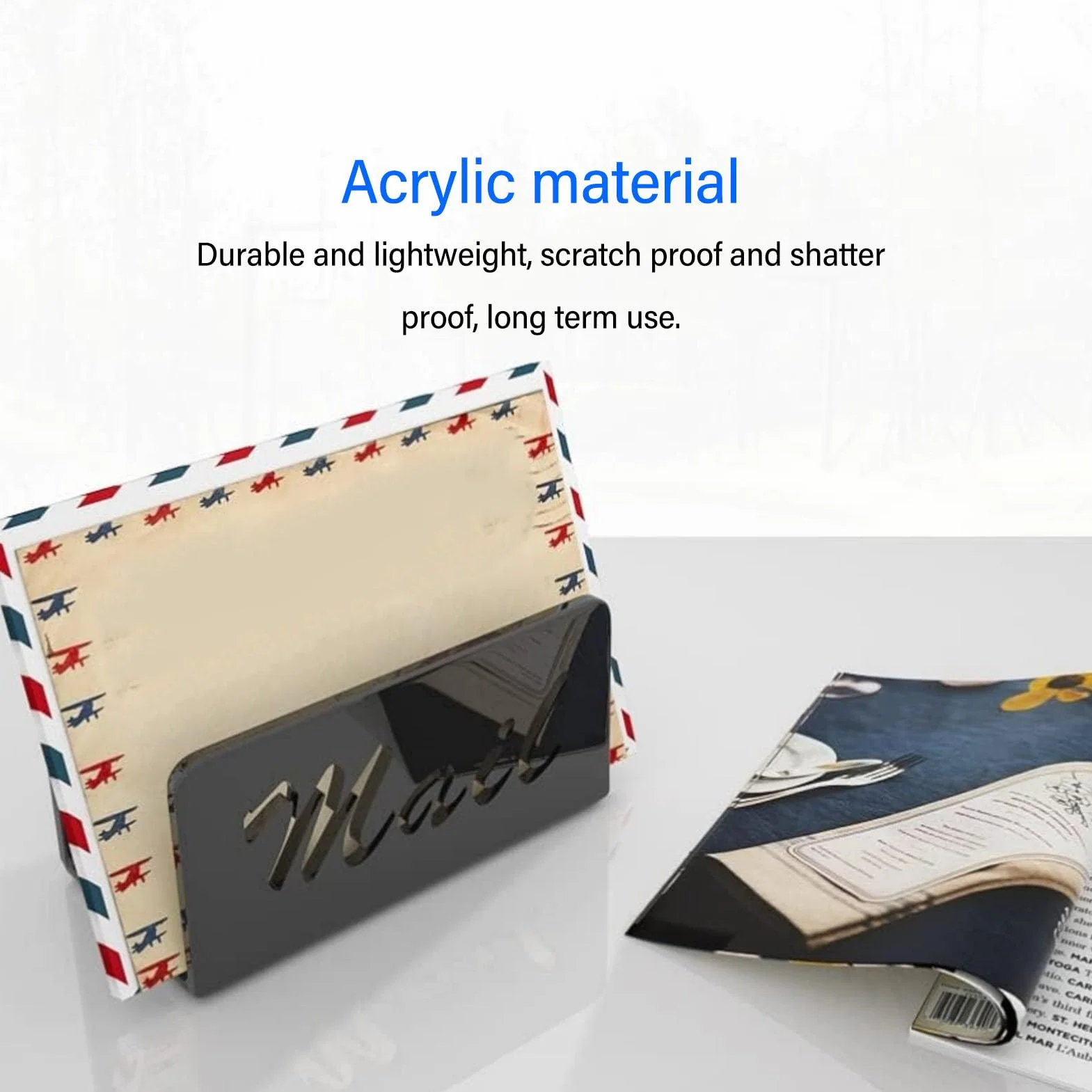 Organisateur de Courrier en Acrylique Porte-courrier Bureau Trieur de Lettres
