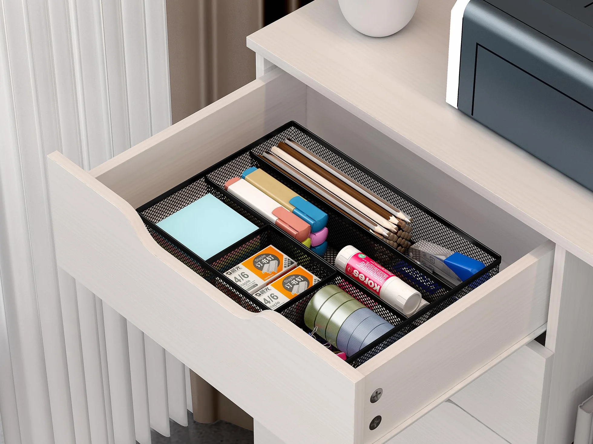 EasyPAG Organiseur de tiroir de bureau en maille Noir