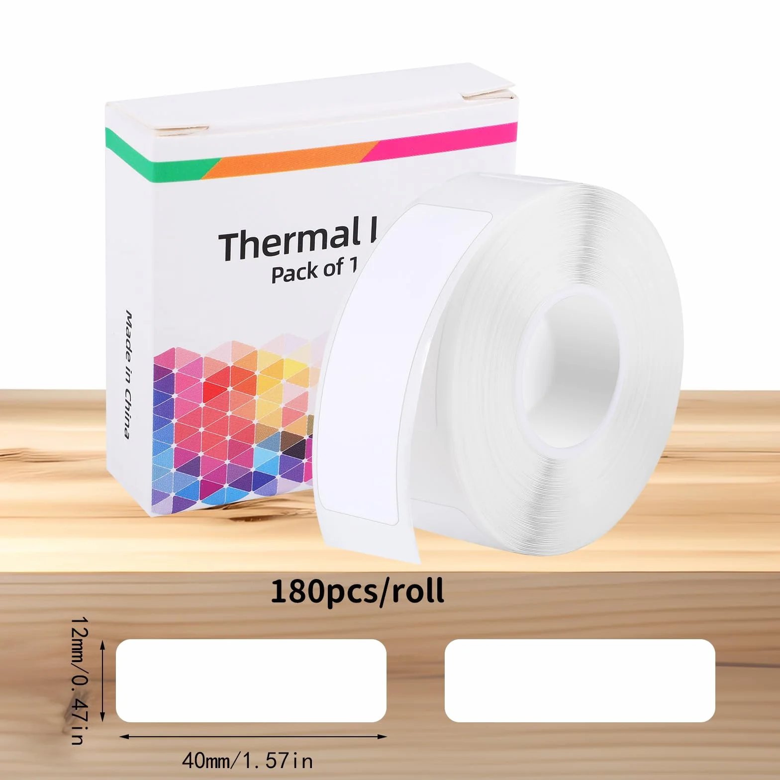 Ruban pour Étiqueteuse 12 x 40 mm, Étiquettes Thermiques Autocollantes pour P15/P12/P11/D30/L12 - Blanc