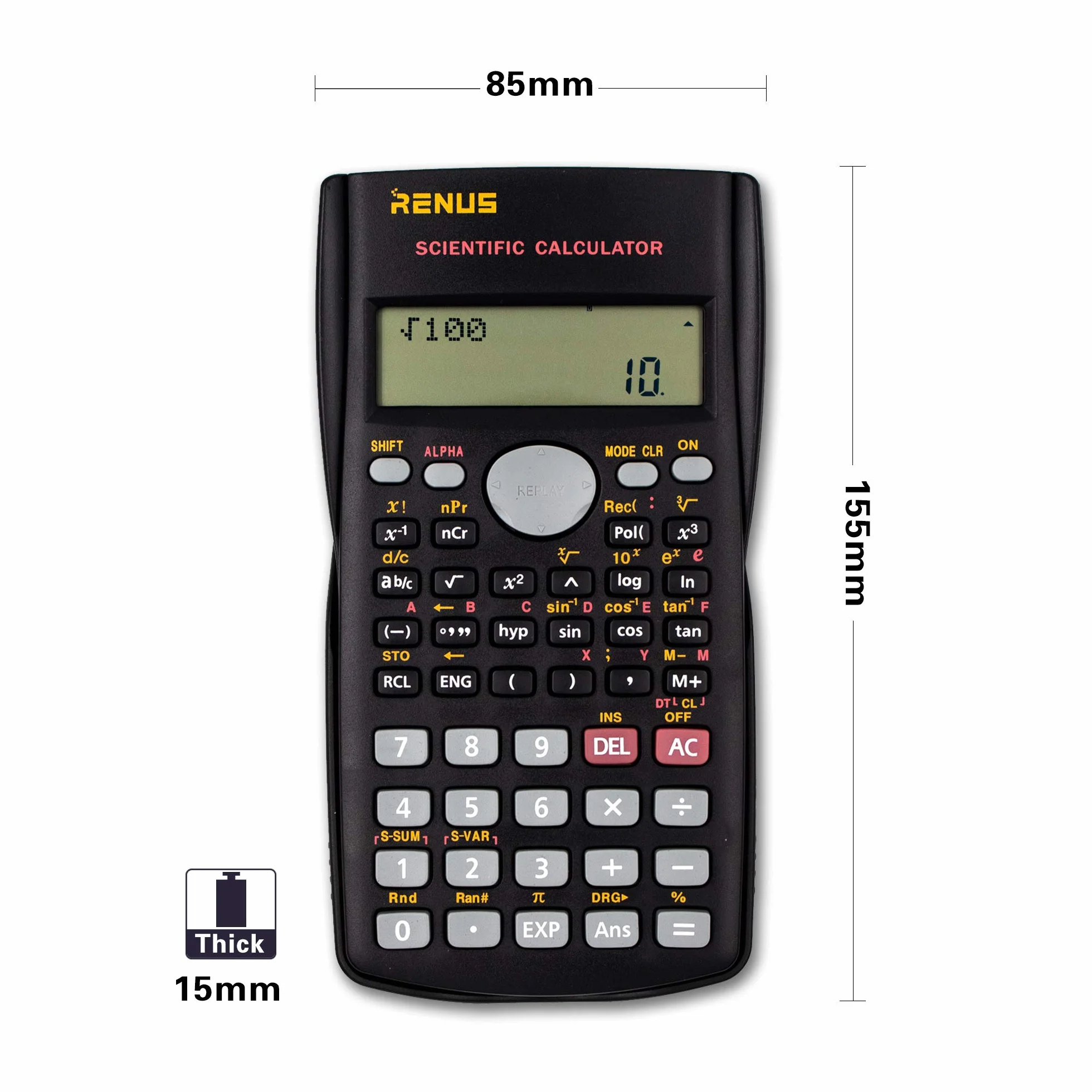 RENUS Calculatrice Scientifique Deux Lignes pour Étudiants Enseignants