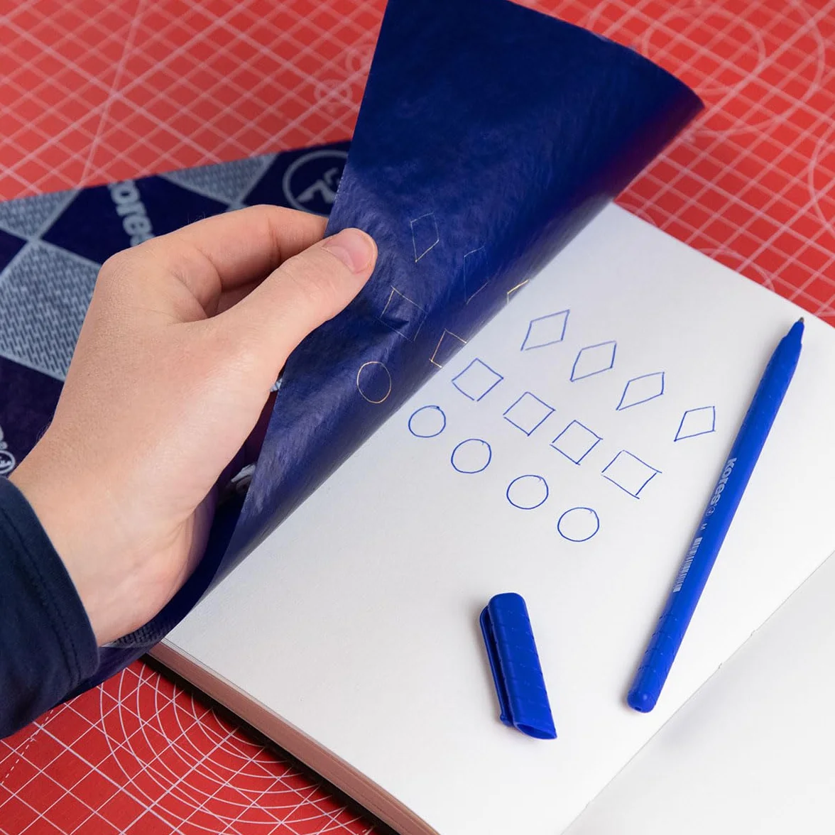 Kores Papier Carbone Bleu A4 Réutilisable Non Maculable 10 Feuilles