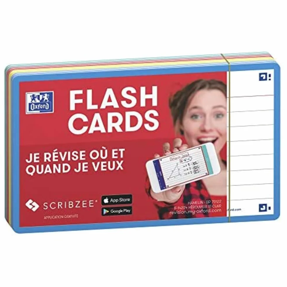 OXFORD Flash 2.0 80 Fiches Flash Cards Format 7,5 x 12,5cm Ligne Recto/Verso