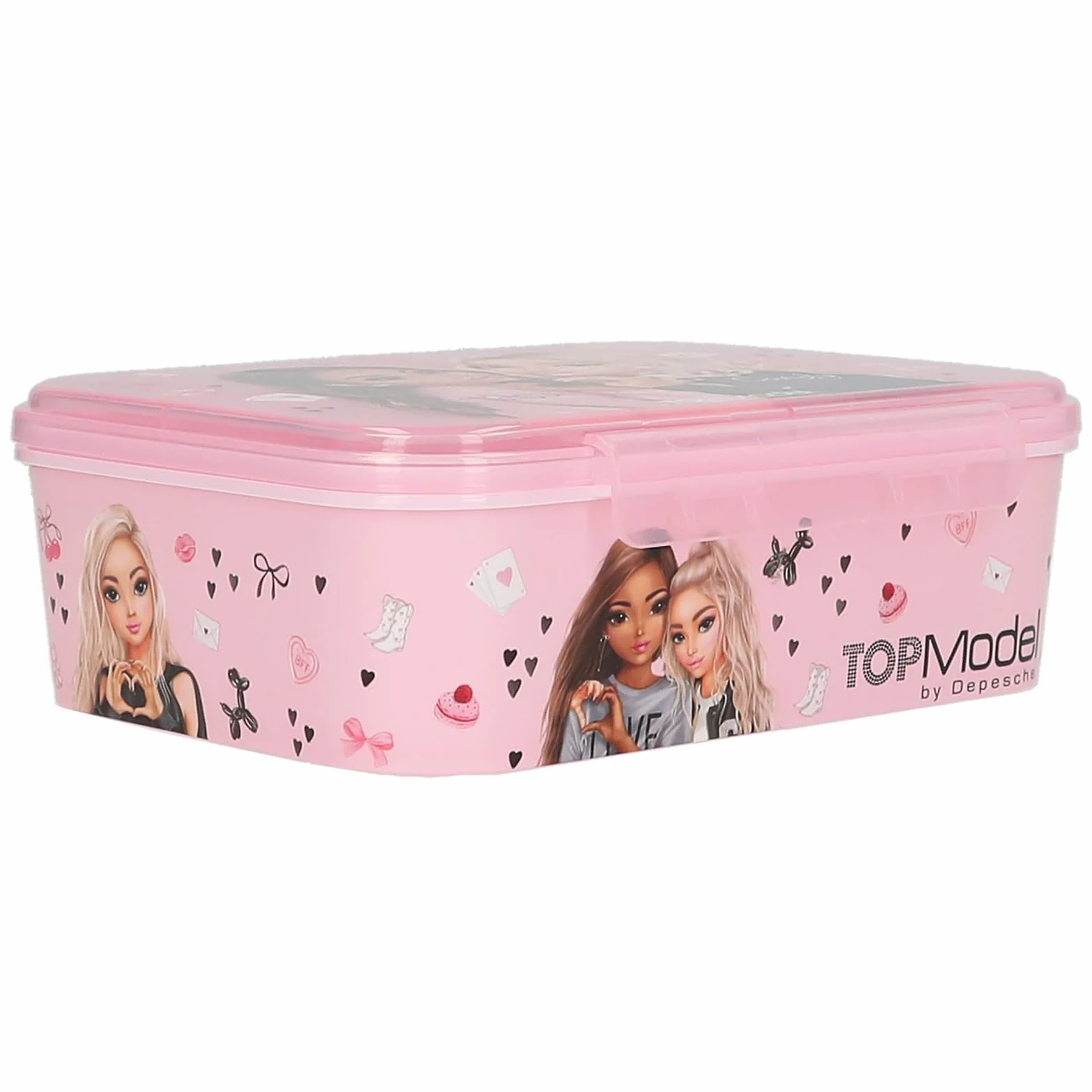 Depesche TOPModel My BFF Boîte à goûter Rose 3 Compartiments Couvercle à charnière