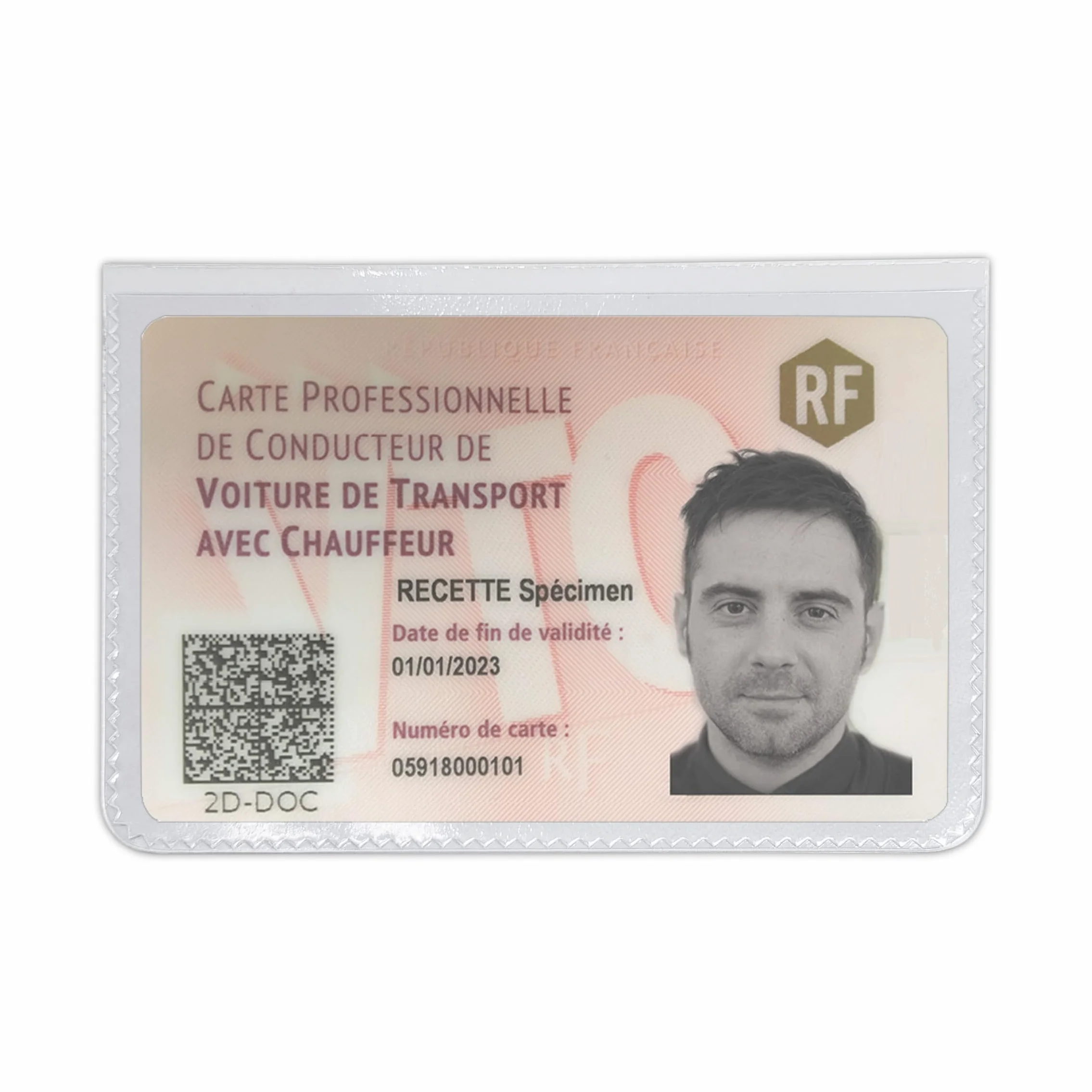 Pochette Porte-Cartes Autocollantes Transparentes pour VTC et Mobilité Inclusion Fabriqué en France